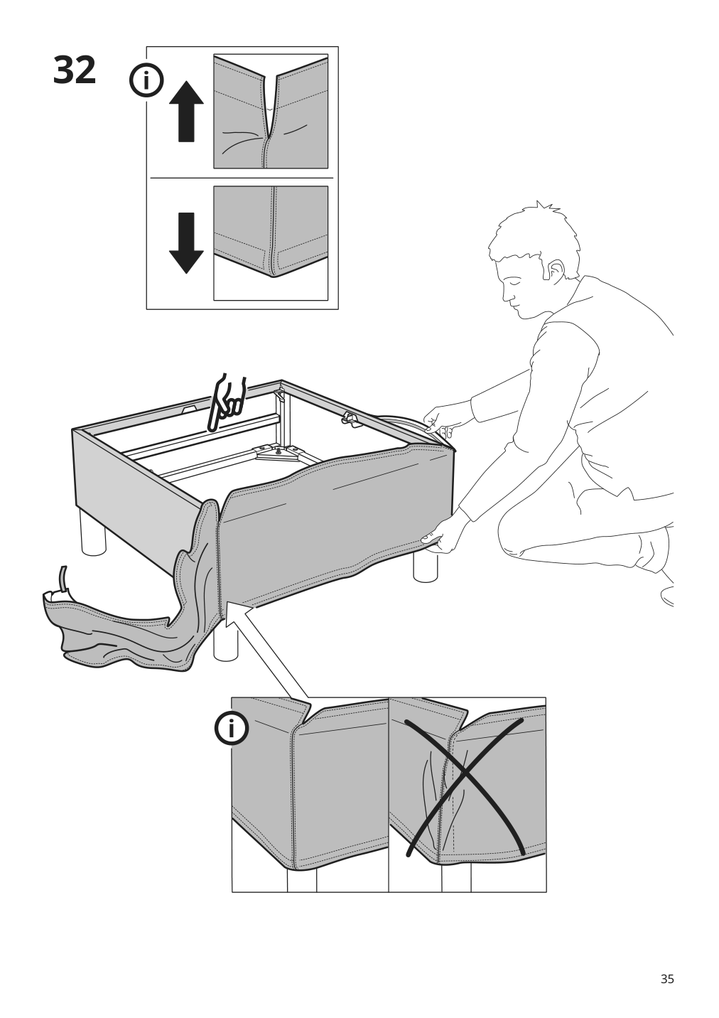 Assembly instructions for IKEA Paerup frame 3 seat sofa w chaise | Page 35 - IKEA PÄRUP sofa with chaise 295.142.97