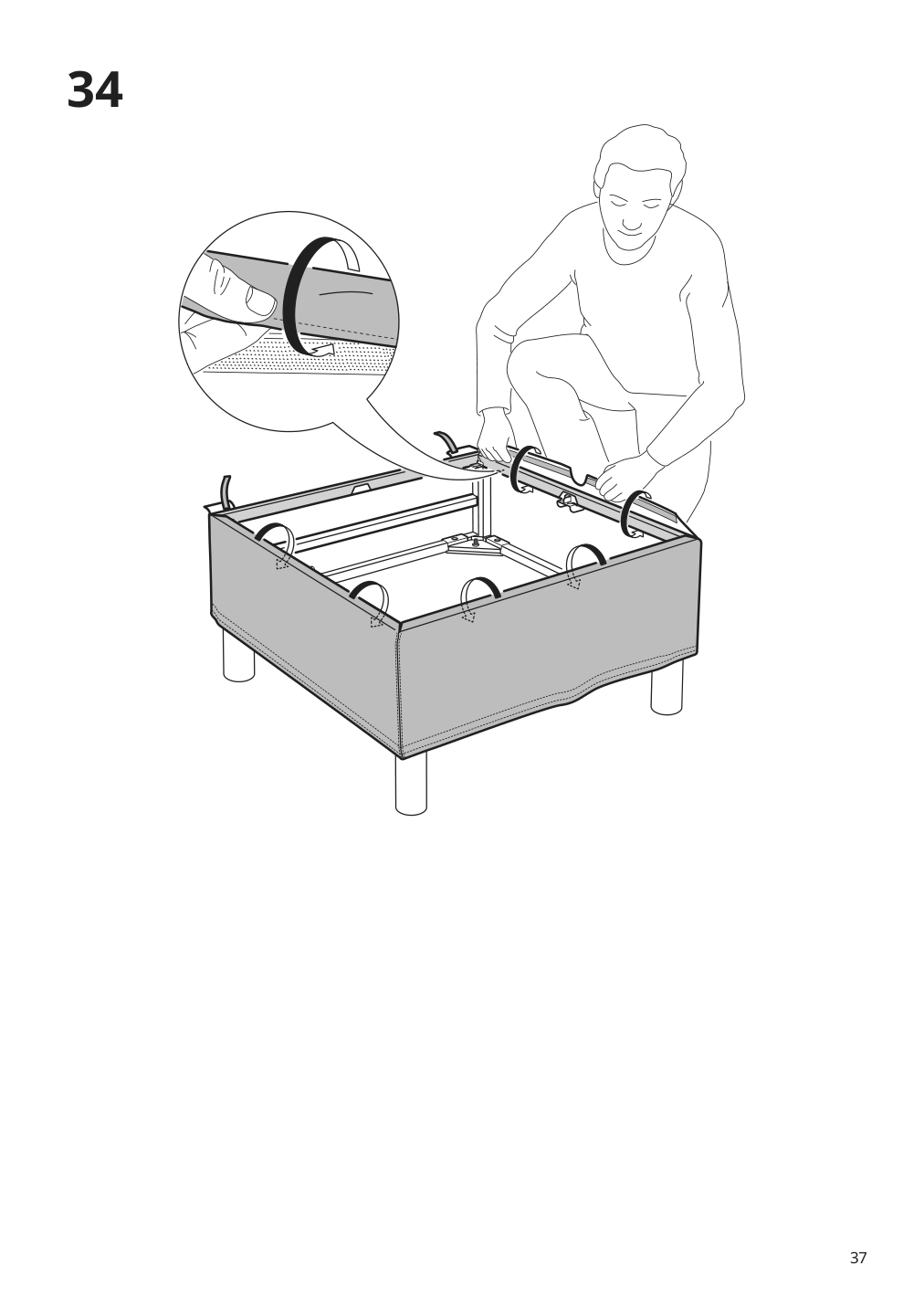 Assembly instructions for IKEA Paerup frame 3 seat sofa w chaise | Page 37 - IKEA PÄRUP sofa with chaise 893.898.27