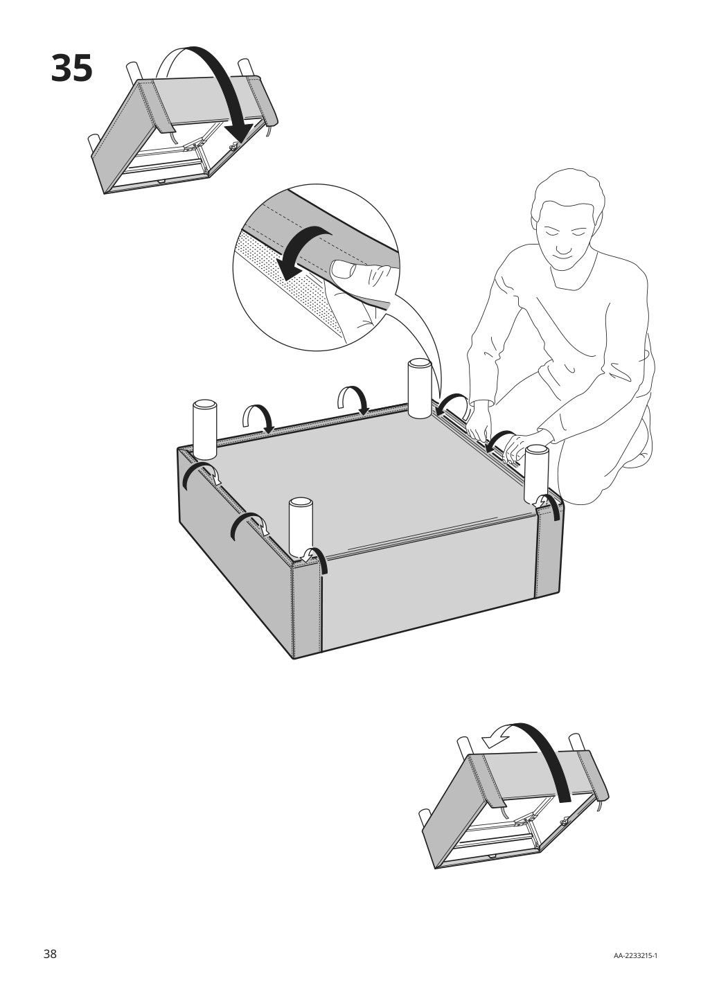 Assembly instructions for IKEA Paerup frame 3 seat sofa w chaise | Page 38 - IKEA PÄRUP sofa with chaise 393.898.39