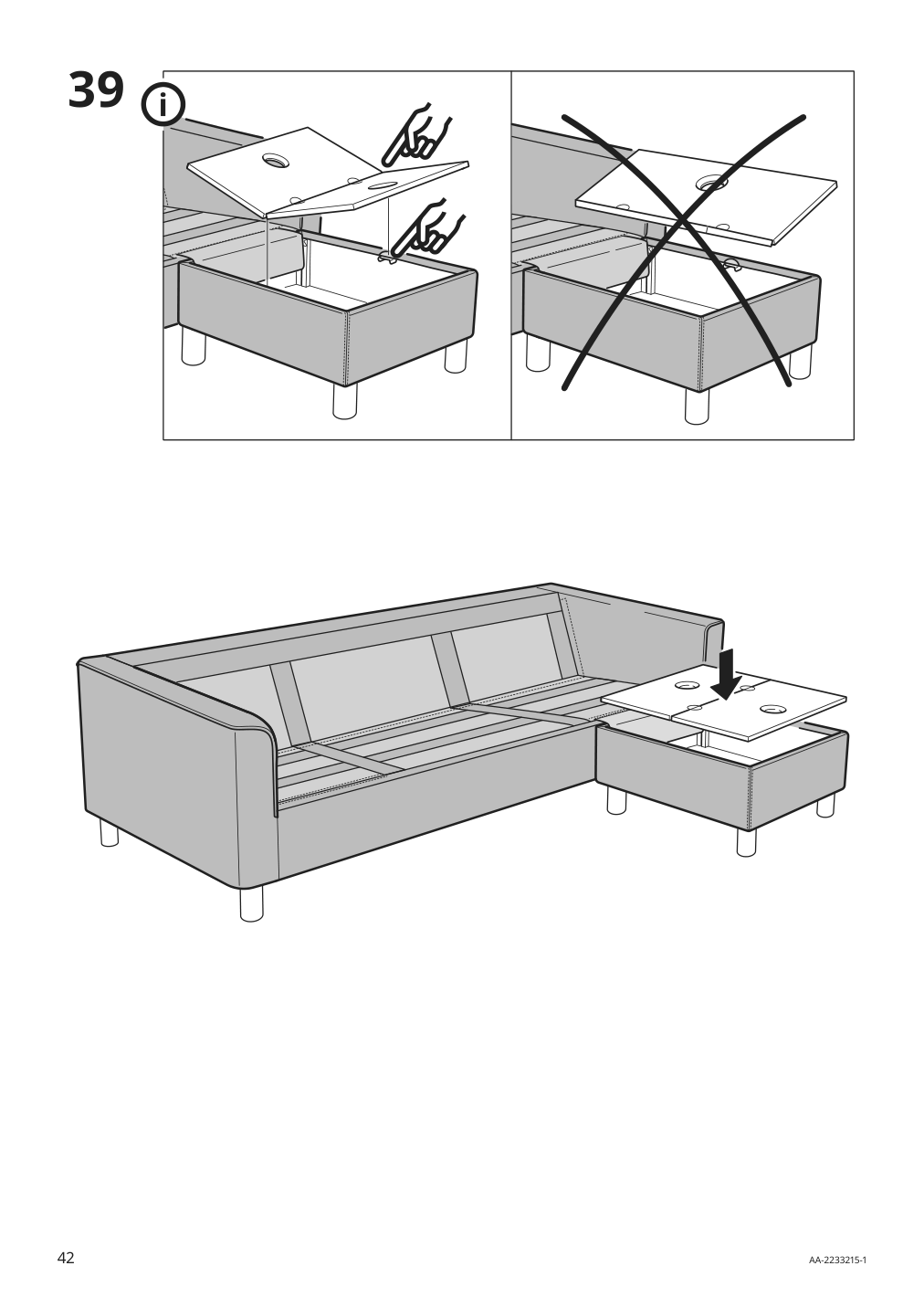 Assembly instructions for IKEA Paerup frame 3 seat sofa w chaise | Page 42 - IKEA PÄRUP sofa with chaise 893.898.27