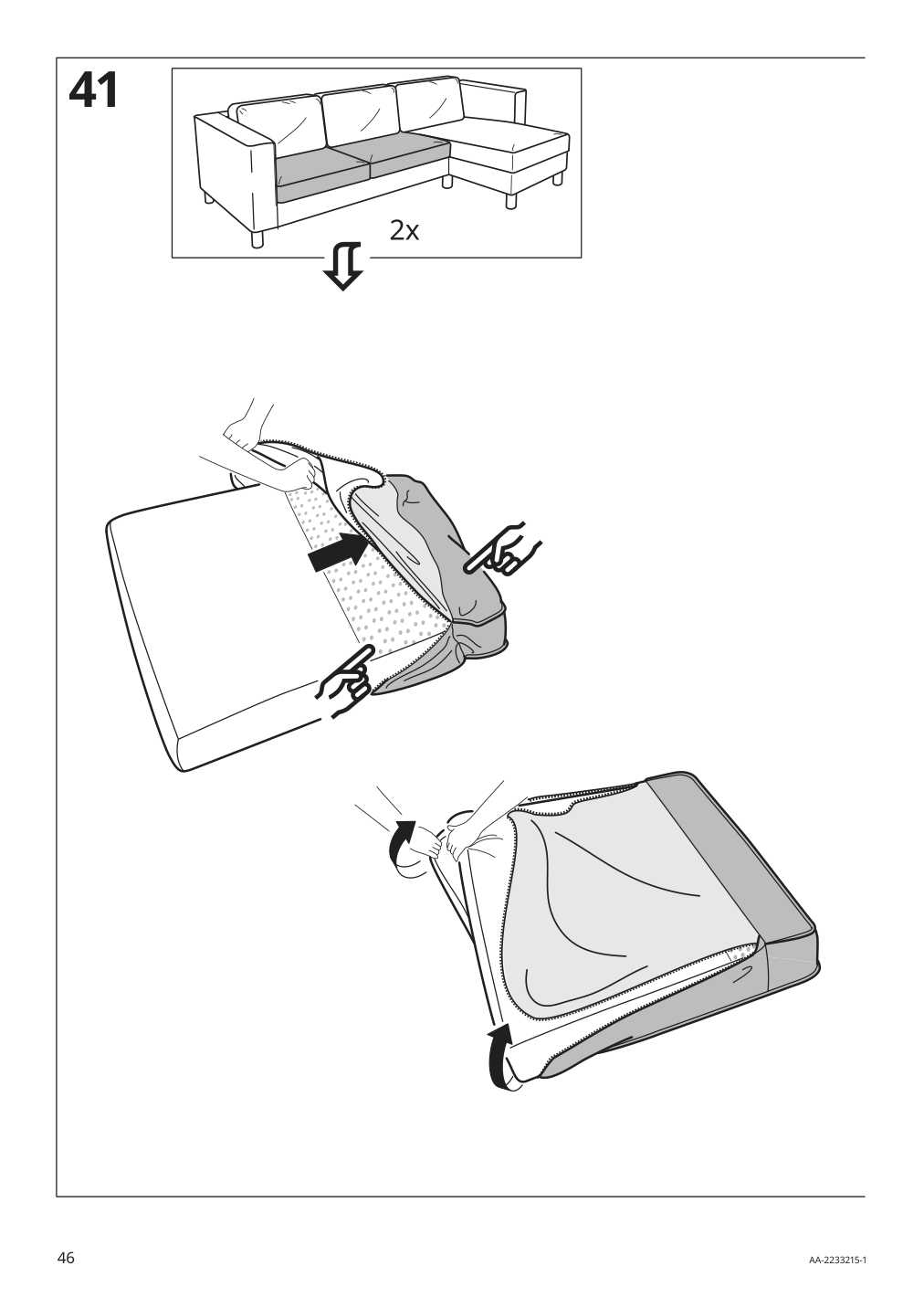 Assembly instructions for IKEA Paerup frame 3 seat sofa w chaise | Page 46 - IKEA PÄRUP sofa with chaise 893.898.27