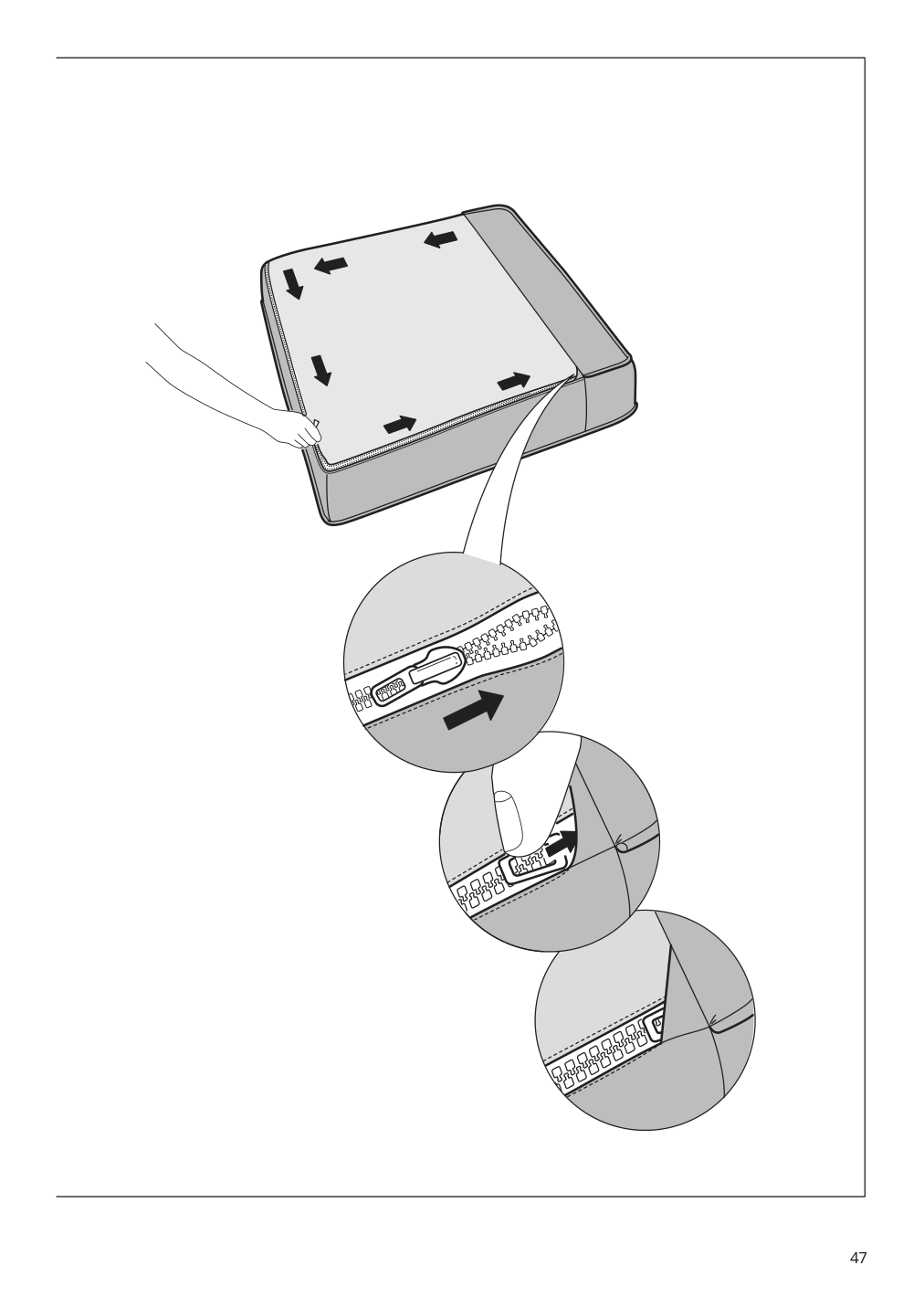 Assembly instructions for IKEA Paerup frame 3 seat sofa w chaise | Page 47 - IKEA PÄRUP sofa with chaise 393.898.39