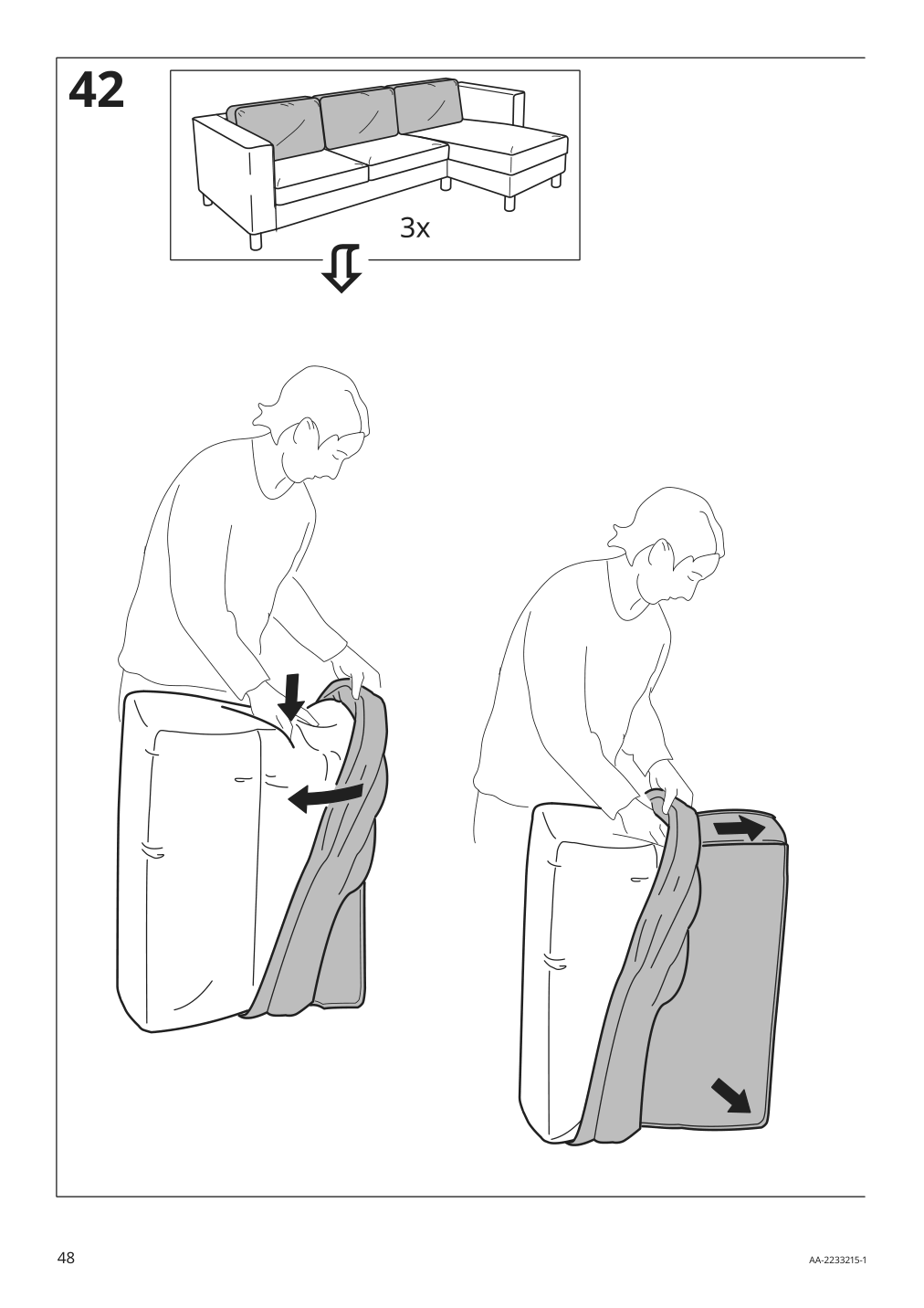 Assembly instructions for IKEA Paerup frame 3 seat sofa w chaise | Page 48 - IKEA PÄRUP sofa with chaise 893.898.27