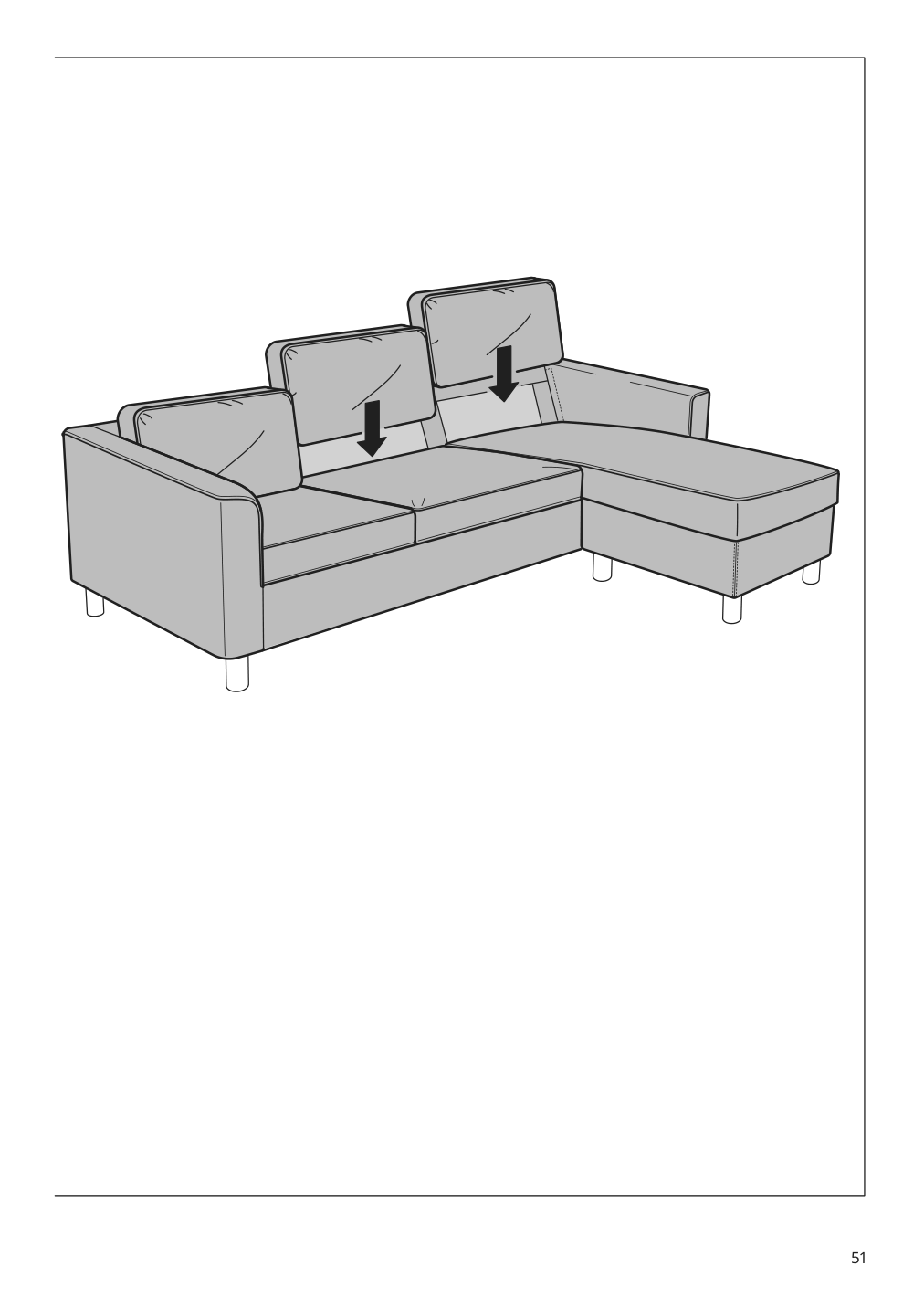 Assembly instructions for IKEA Paerup frame 3 seat sofa w chaise | Page 51 - IKEA PÄRUP sofa with chaise 295.142.97