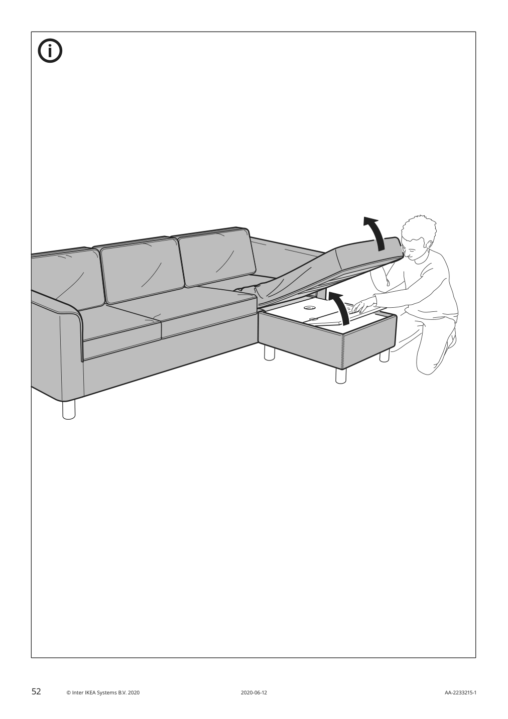 Assembly instructions for IKEA Paerup frame 3 seat sofa w chaise | Page 52 - IKEA PÄRUP sofa with chaise 393.898.39