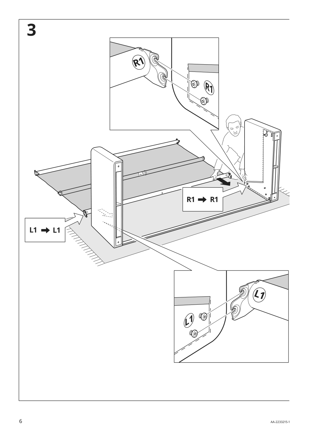 Assembly instructions for IKEA Paerup frame 3 seat sofa w chaise | Page 6 - IKEA PÄRUP sofa with chaise 893.898.27