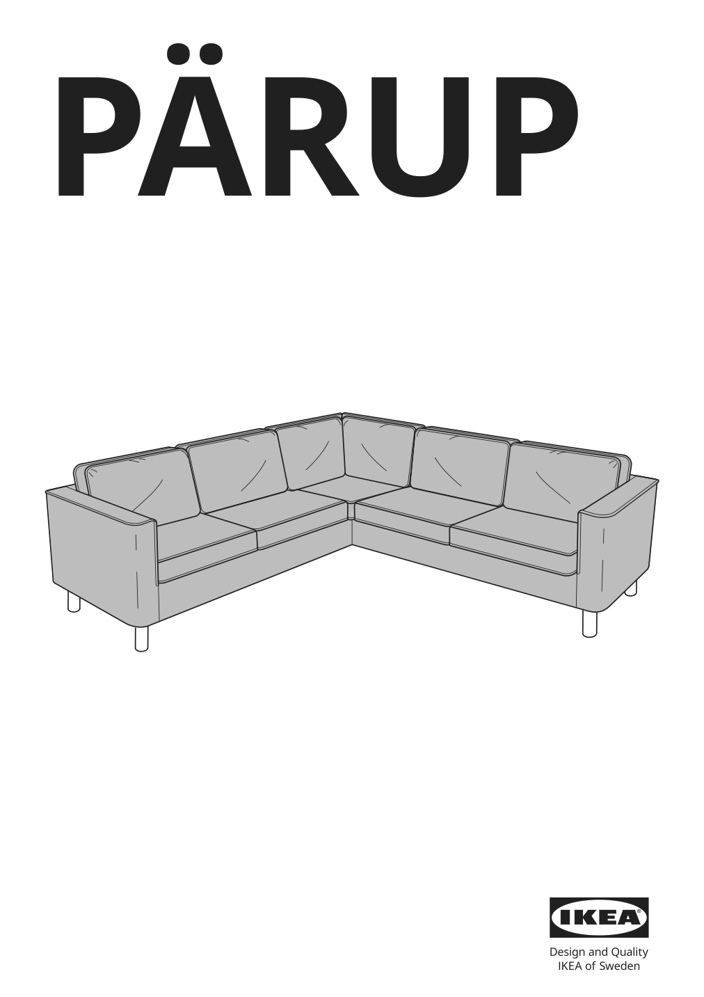 Assembly instructions for IKEA Paerup frame for corner sectional 4 seat | Page 1 - IKEA PÄRUP sectional, 4-seat corner 293.893.97