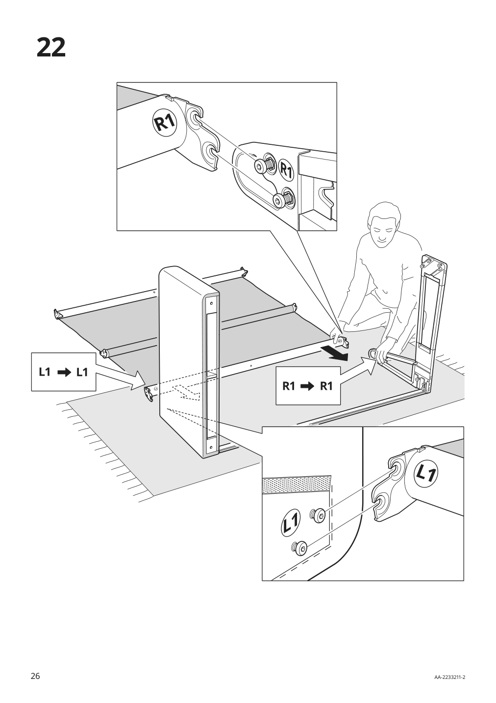 Assembly instructions for IKEA Paerup frame for corner sectional 4 seat | Page 26 - IKEA PÄRUP sectional, 4-seat corner 293.893.97