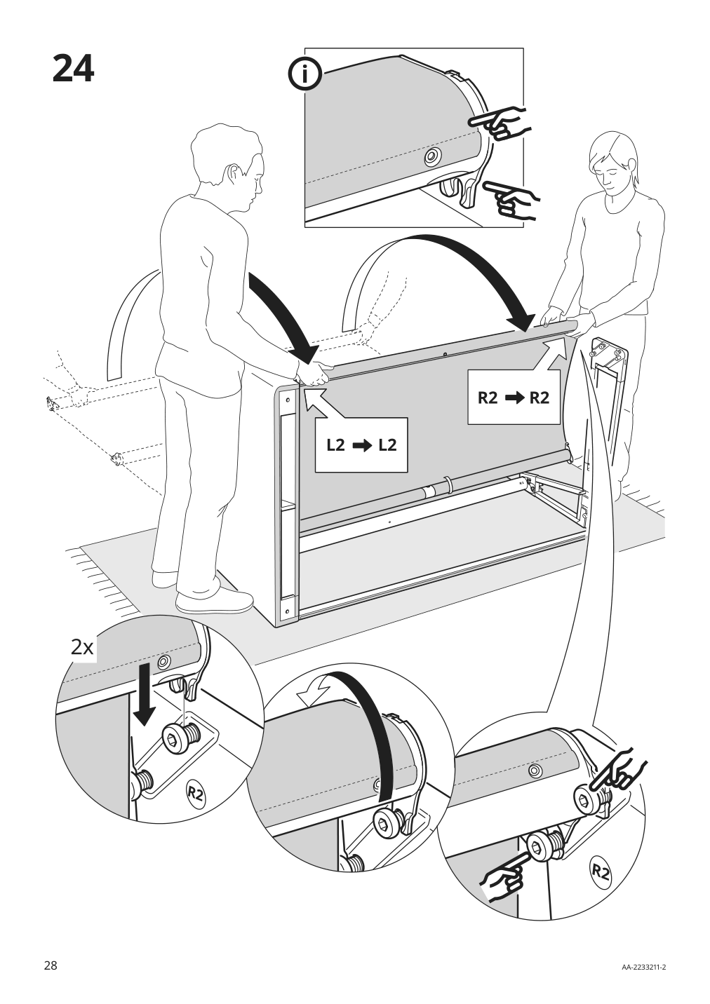 Assembly instructions for IKEA Paerup frame for corner sectional 4 seat | Page 28 - IKEA PÄRUP sectional, 4-seat corner 293.893.97