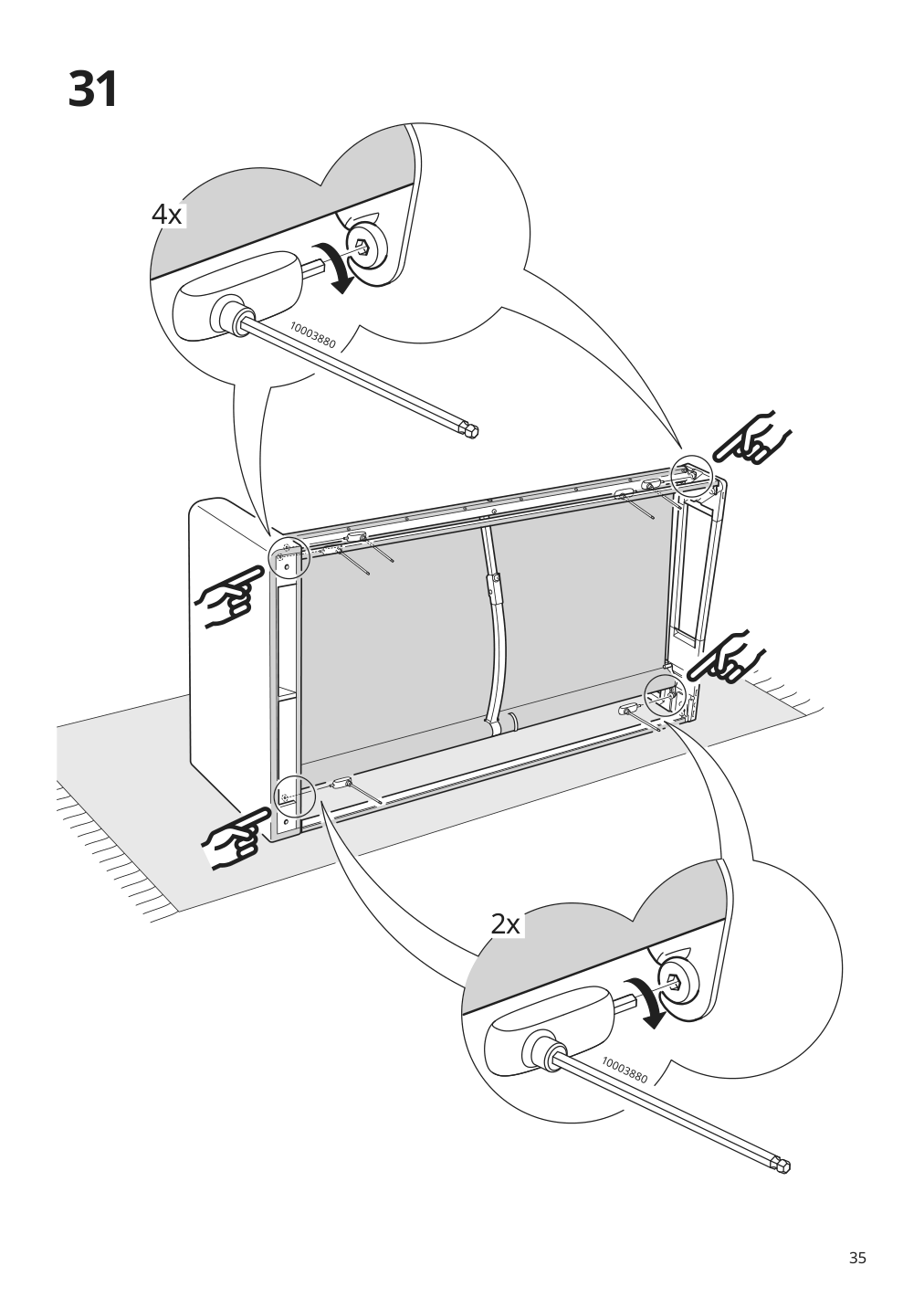 Assembly instructions for IKEA Paerup frame for corner sectional 4 seat | Page 35 - IKEA PÄRUP sectional, 4-seat corner 293.893.97