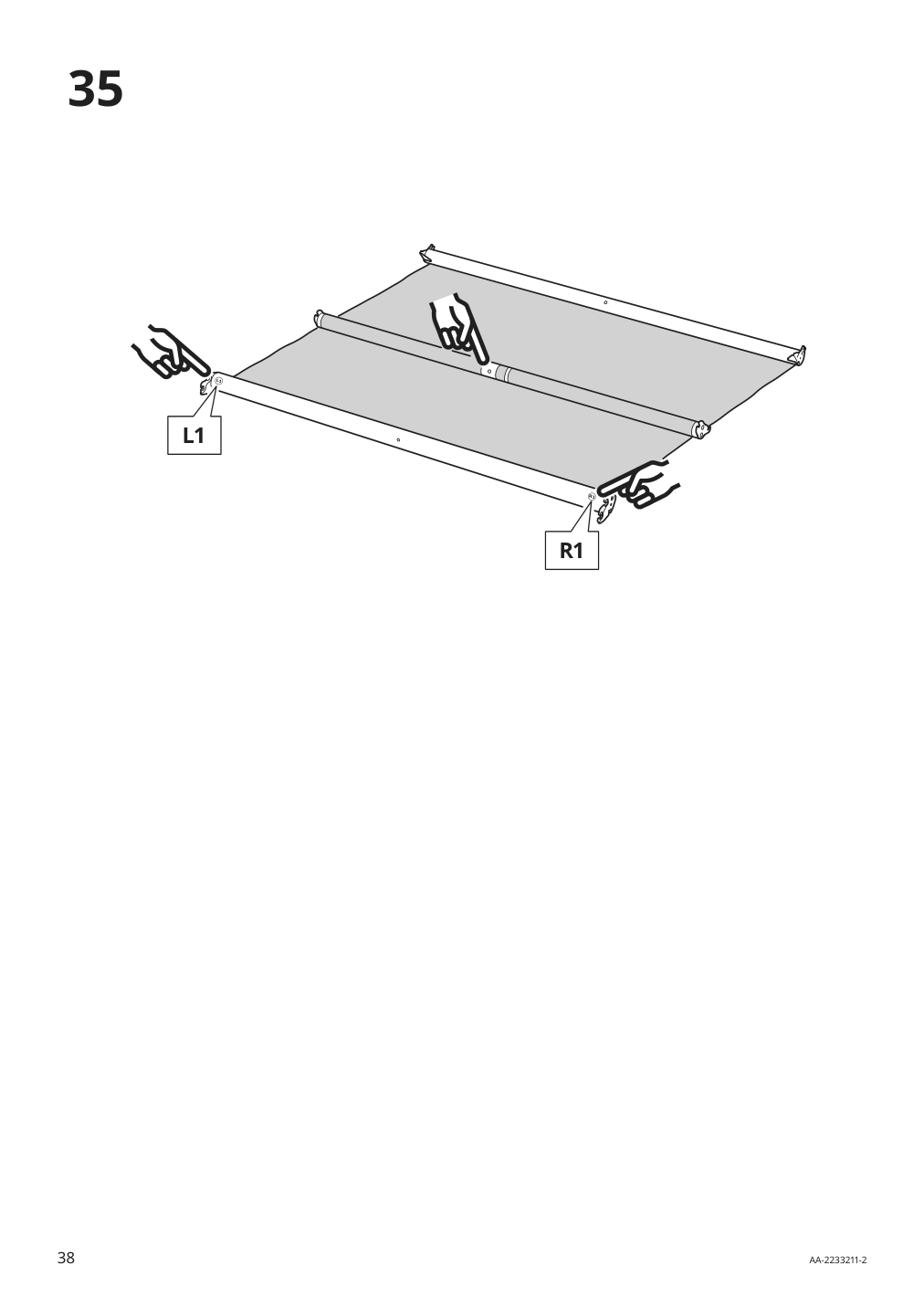 Assembly instructions for IKEA Paerup frame for corner sectional 4 seat | Page 38 - IKEA PÄRUP sectional, 4-seat corner 293.893.97