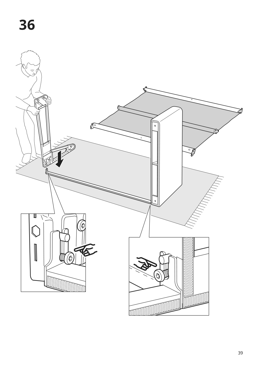 Assembly instructions for IKEA Paerup frame for corner sectional 4 seat | Page 39 - IKEA PÄRUP sectional, 4-seat corner 293.893.97