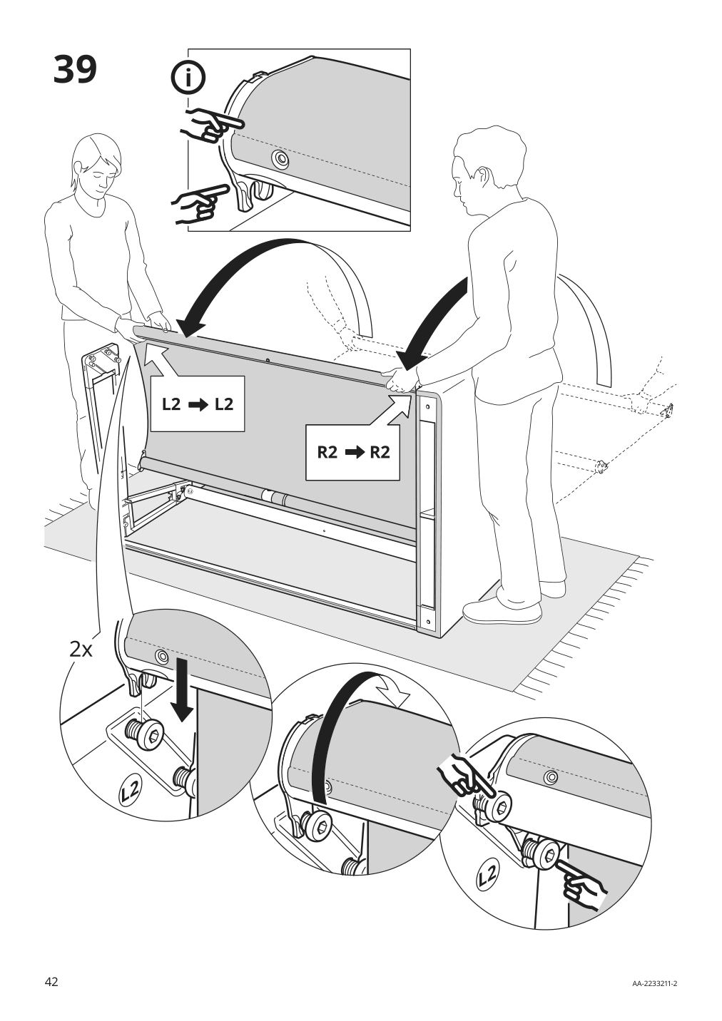 Assembly instructions for IKEA Paerup frame for corner sectional 4 seat | Page 42 - IKEA PÄRUP sectional, 4-seat corner 293.893.97