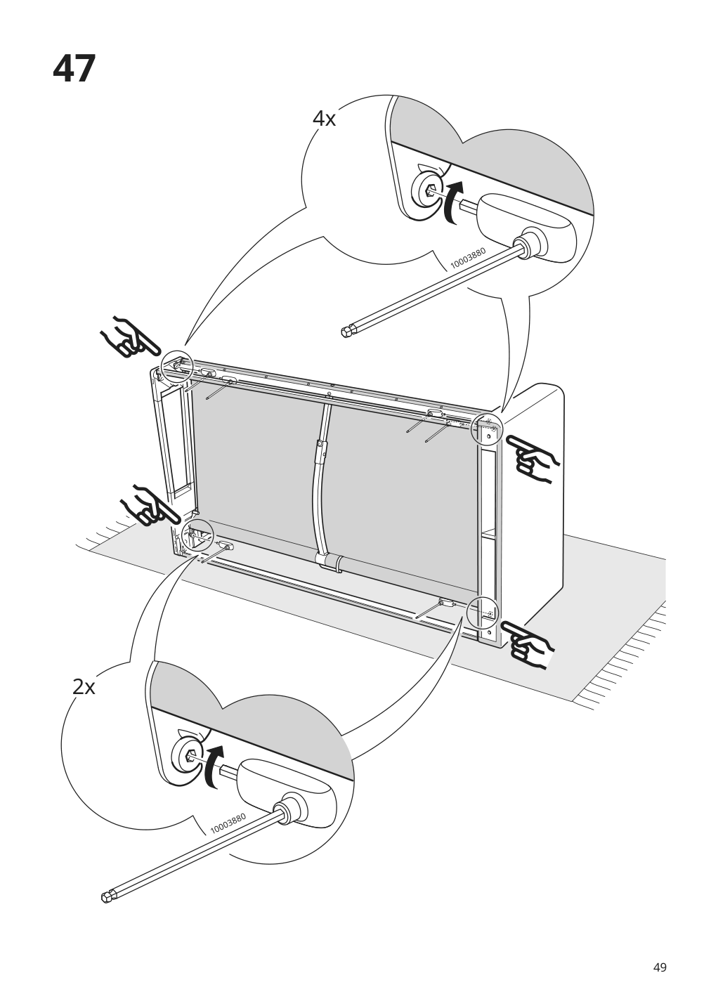 Assembly instructions for IKEA Paerup frame for corner sectional 4 seat | Page 49 - IKEA PÄRUP sectional, 4-seat corner 293.893.97