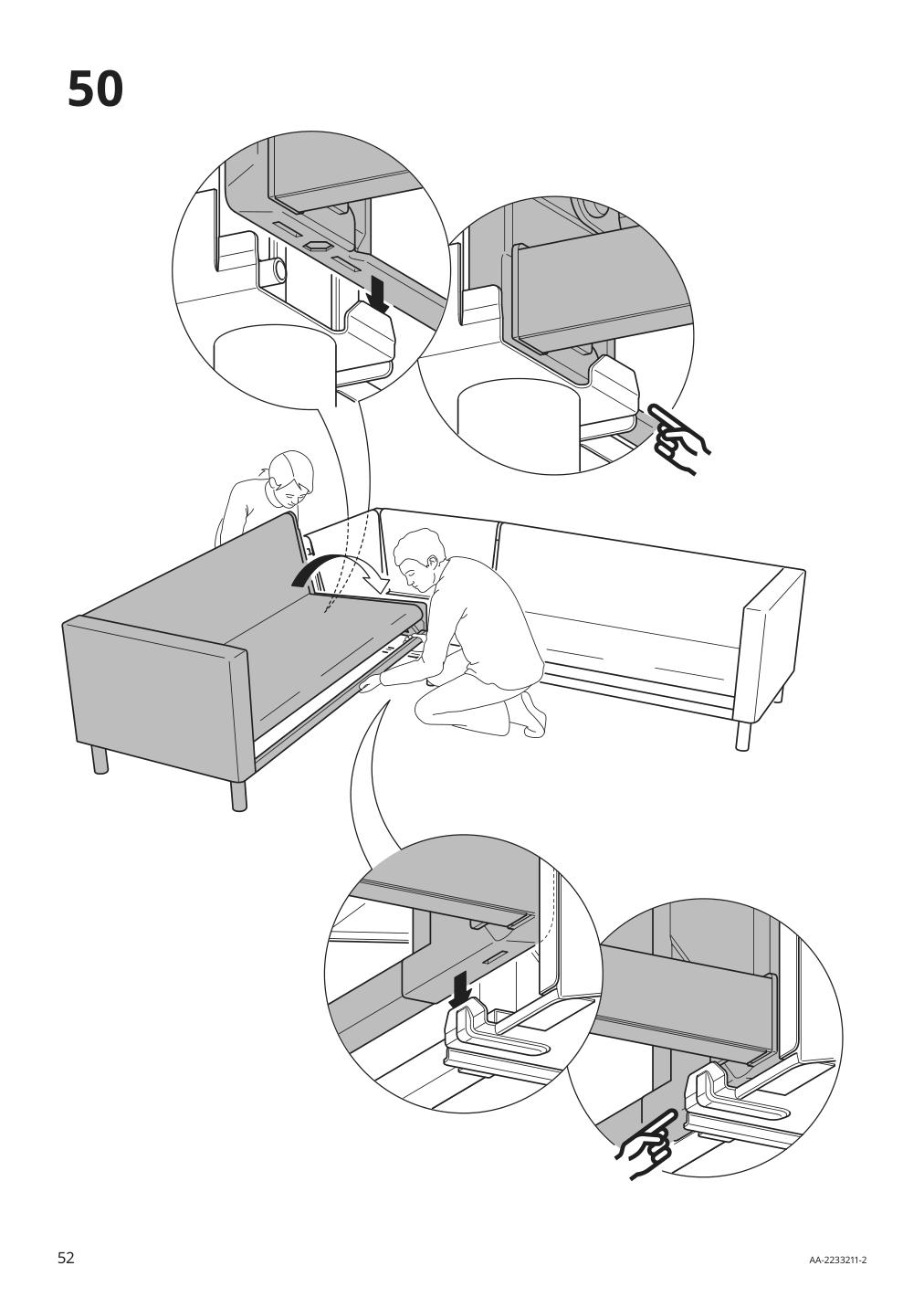 Assembly instructions for IKEA Paerup frame for corner sectional 4 seat | Page 52 - IKEA PÄRUP sectional, 4-seat corner 293.893.97