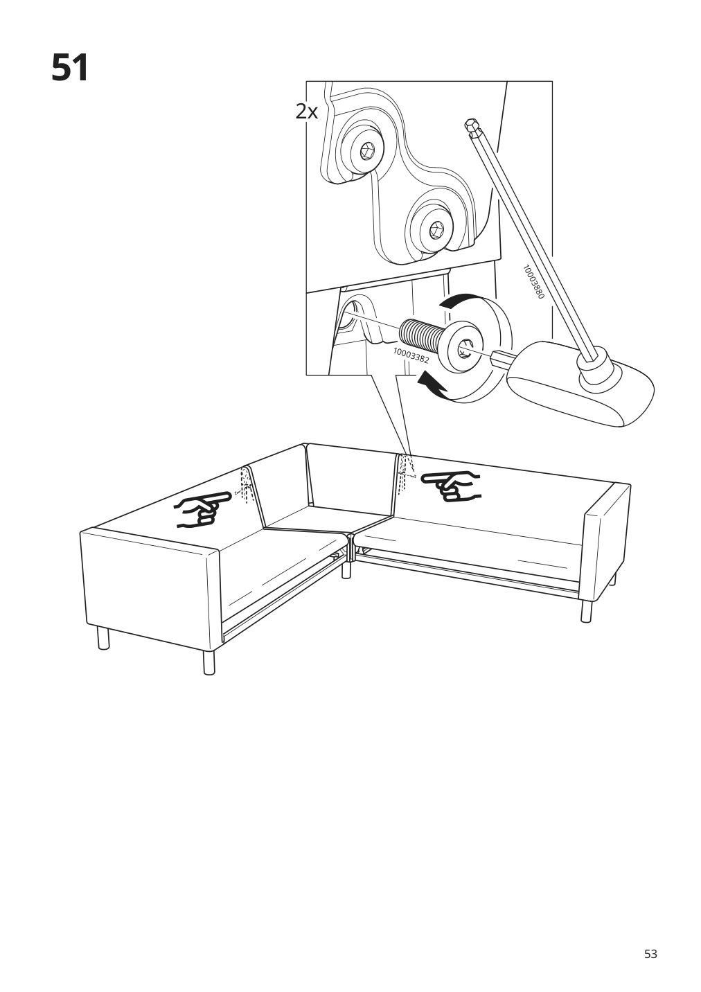 Assembly instructions for IKEA Paerup frame for corner sectional 4 seat | Page 53 - IKEA PÄRUP sectional, 4-seat corner 293.893.97