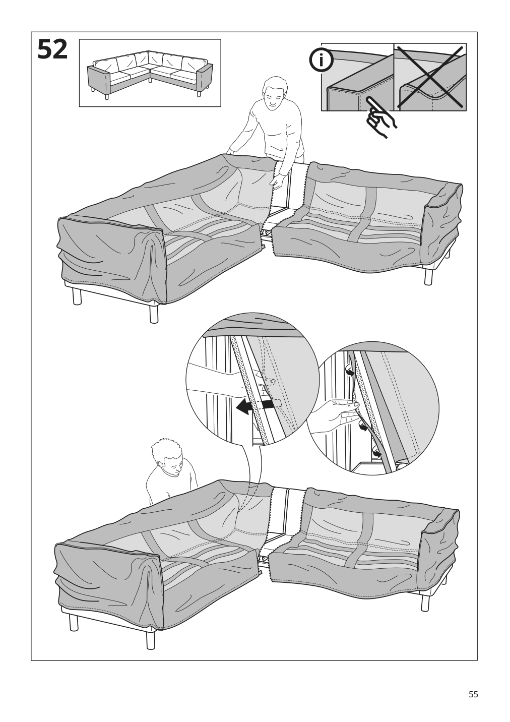 Assembly instructions for IKEA Paerup frame for corner sectional 4 seat | Page 55 - IKEA PÄRUP sectional, 4-seat corner 293.893.97