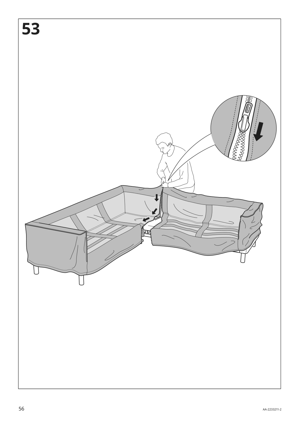 Assembly instructions for IKEA Paerup frame for corner sectional 4 seat | Page 56 - IKEA PÄRUP sectional, 4-seat corner 293.893.97