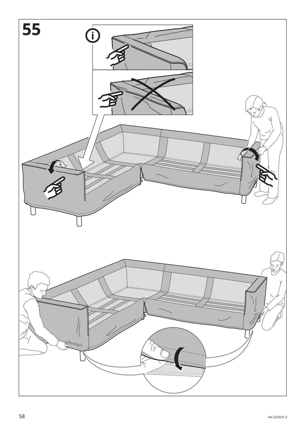 Assembly instructions for IKEA Paerup frame for corner sectional 4 seat | Page 58 - IKEA PÄRUP sectional, 4-seat corner 293.893.97