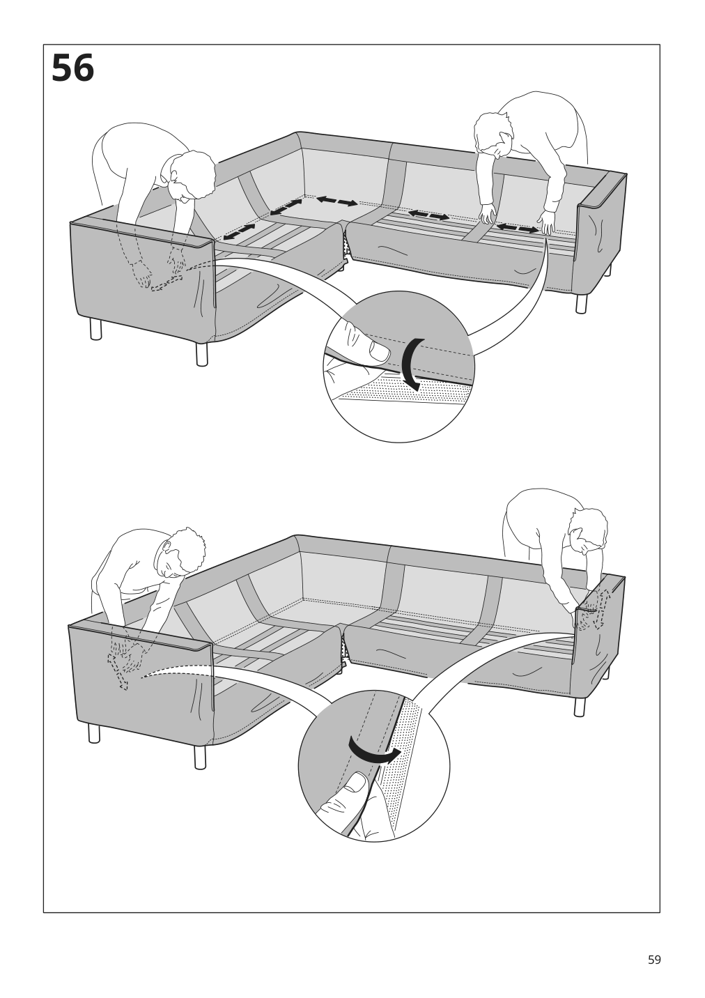 Assembly instructions for IKEA Paerup frame for corner sectional 4 seat | Page 59 - IKEA PÄRUP sectional, 4-seat corner 293.893.97