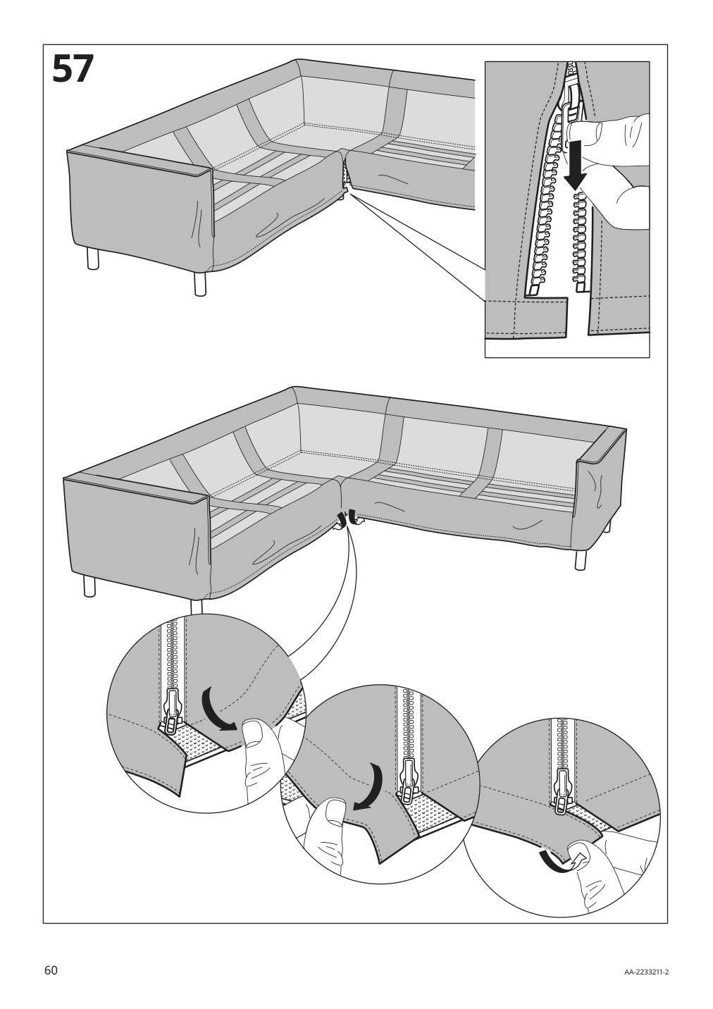 Assembly instructions for IKEA Paerup frame for corner sectional 4 seat | Page 60 - IKEA PÄRUP sectional, 4-seat corner 293.893.97