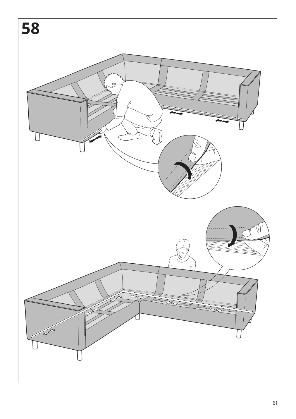 Assembly instructions for IKEA Paerup frame for corner sectional 4 seat | Page 61 - IKEA PÄRUP sectional, 4-seat corner 293.893.97