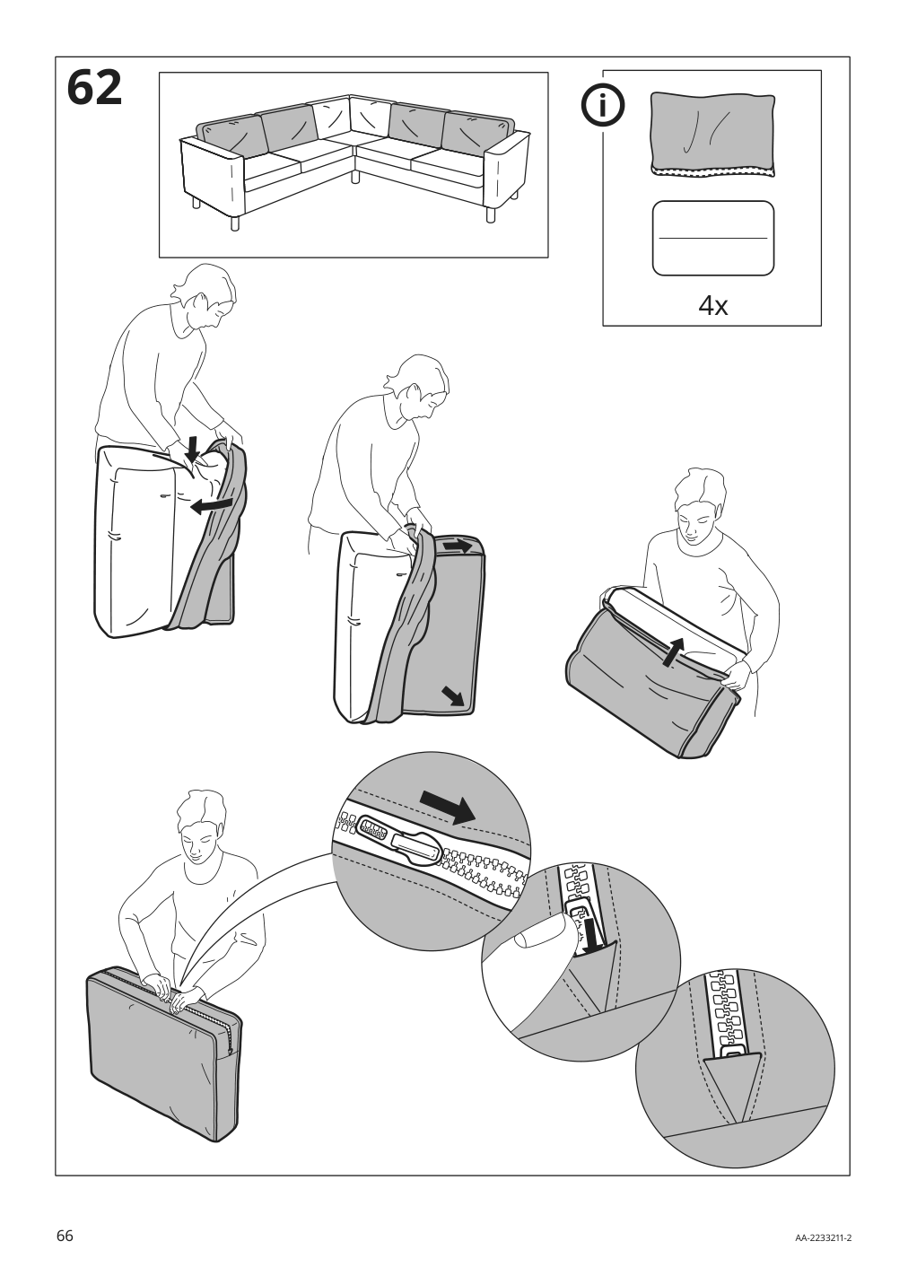 Assembly instructions for IKEA Paerup frame for corner sectional 4 seat | Page 66 - IKEA PÄRUP sectional, 4-seat corner 293.893.97