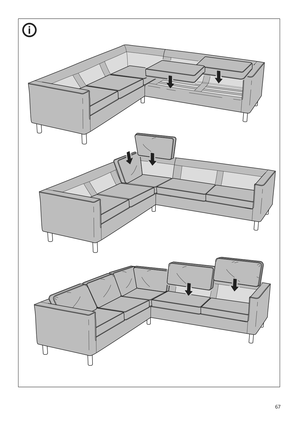 Assembly instructions for IKEA Paerup frame for corner sectional 4 seat | Page 67 - IKEA PÄRUP sectional, 4-seat corner 293.893.97