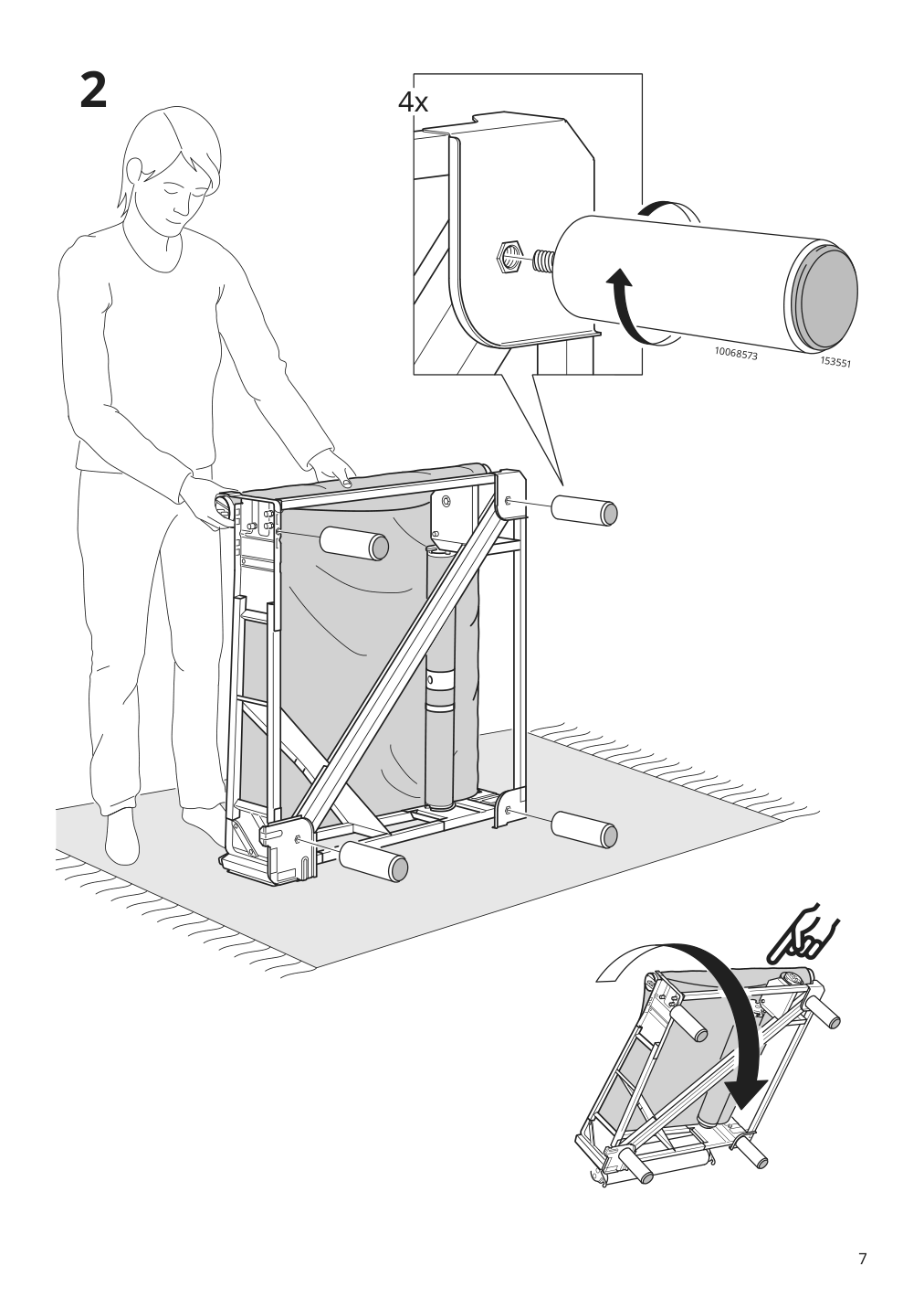 Assembly instructions for IKEA Paerup frame for corner sectional 4 seat | Page 7 - IKEA PÄRUP sectional, 4-seat corner 293.893.97