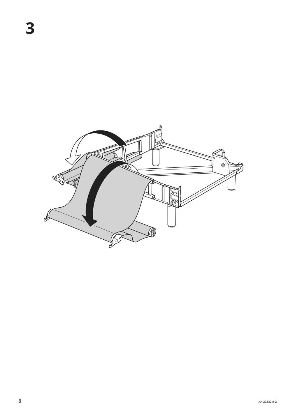 Assembly instructions for IKEA Paerup frame for corner sectional 4 seat | Page 8 - IKEA PÄRUP sectional, 4-seat corner 293.893.97