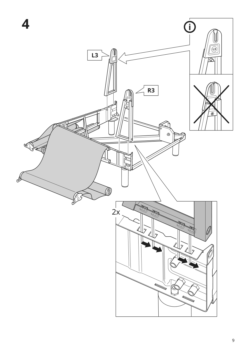 Assembly instructions for IKEA Paerup frame for corner sectional 4 seat | Page 9 - IKEA PÄRUP sectional, 4-seat corner 293.893.97