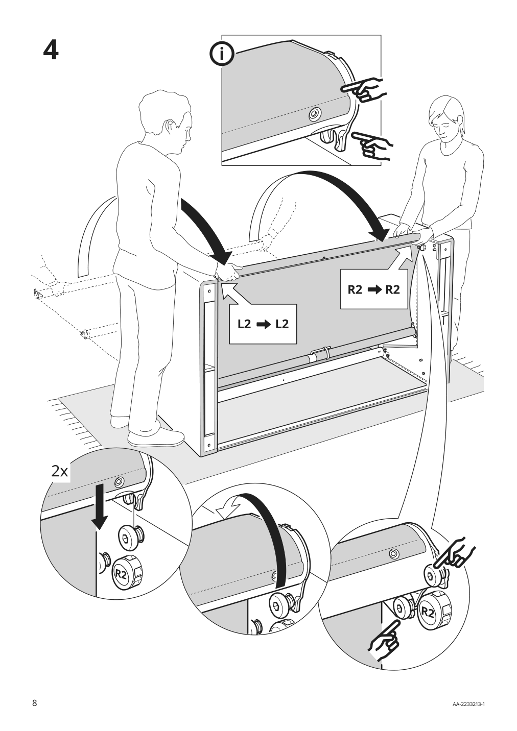 Assembly instructions for IKEA Paerup sofa frame | Page 8 - IKEA PÄRUP sofa 393.894.67