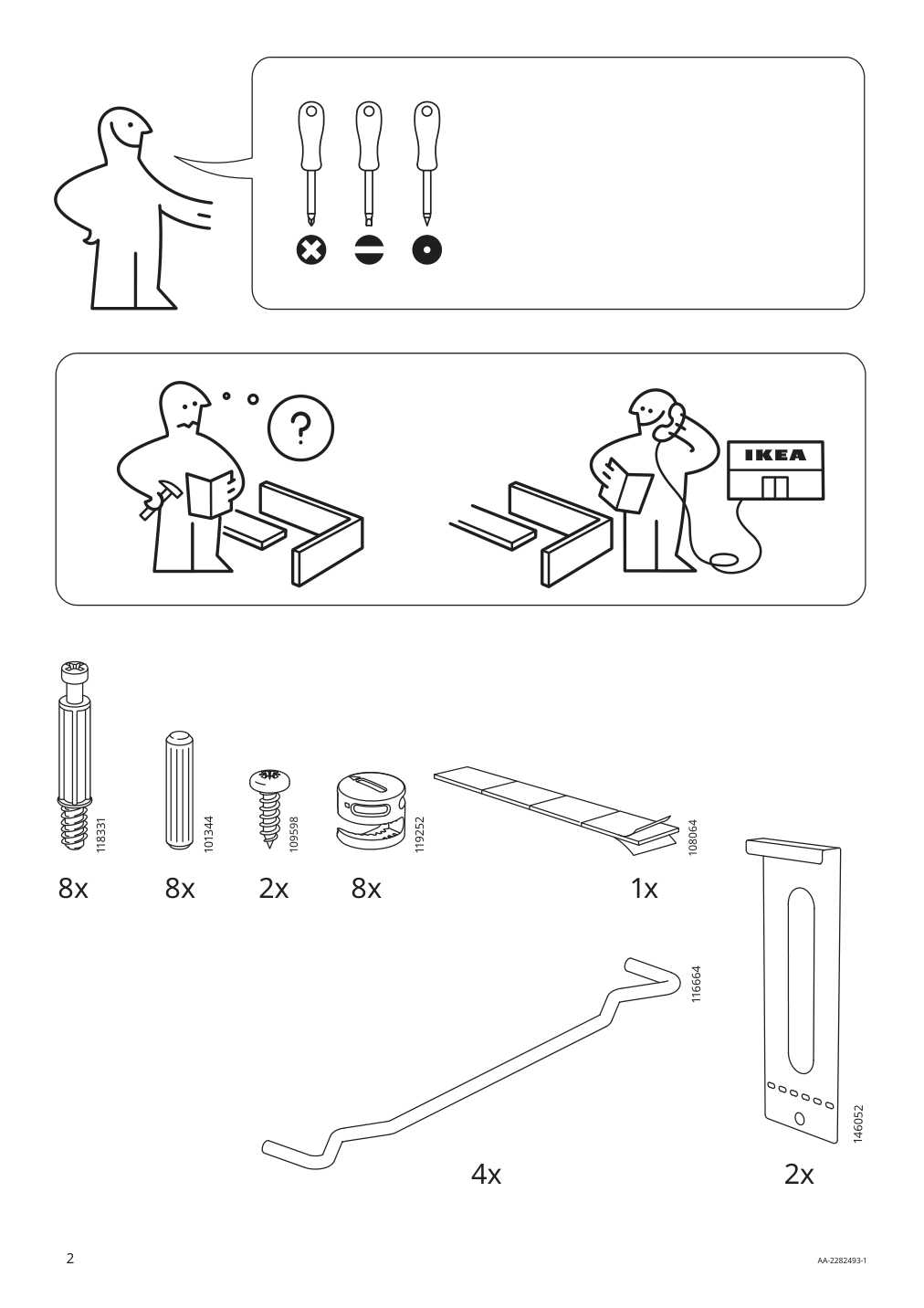 Assembly instructions for IKEA Pahl add on unit white | Page 2 - IKEA PÅHL desk with add-on unit 495.290.52