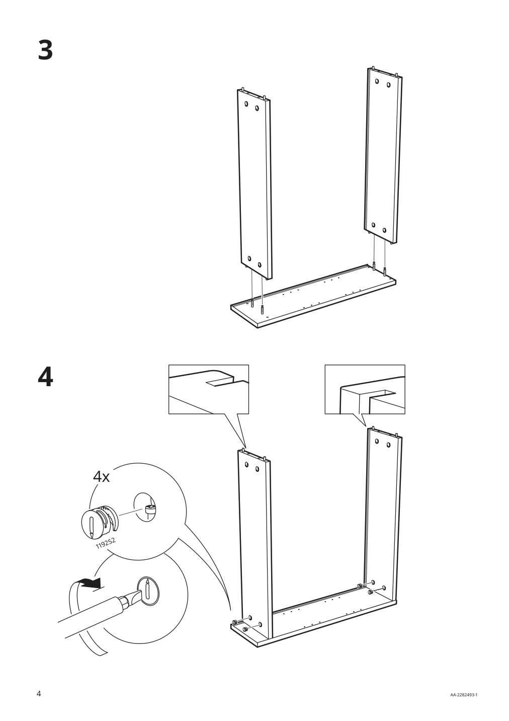 Assembly instructions for IKEA Pahl add on unit white | Page 4 - IKEA PÅHL desk with add-on unit 495.290.52