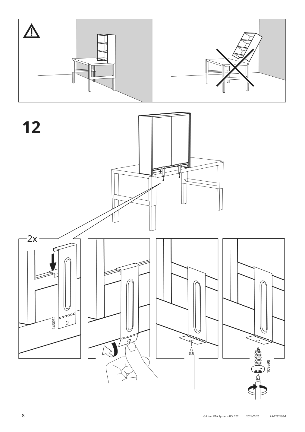 Assembly instructions for IKEA Pahl add on unit white | Page 8 - IKEA PÅHL desk with add-on unit 495.290.52