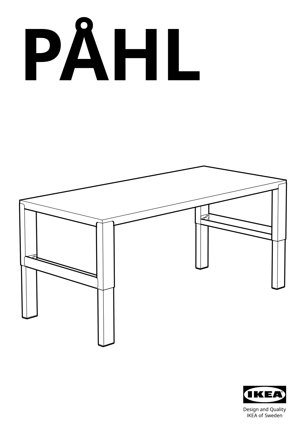 Assembly instructions for IKEA Pahl underframe for table top white | Page 1 - IKEA PÅHL desk 491.289.45