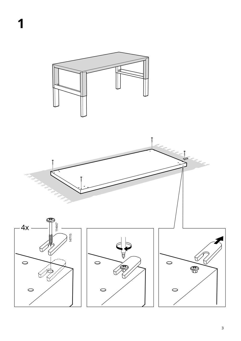 Assembly instructions for IKEA Pahl underframe for table top white | Page 3 - IKEA PÅHL desk 491.289.45