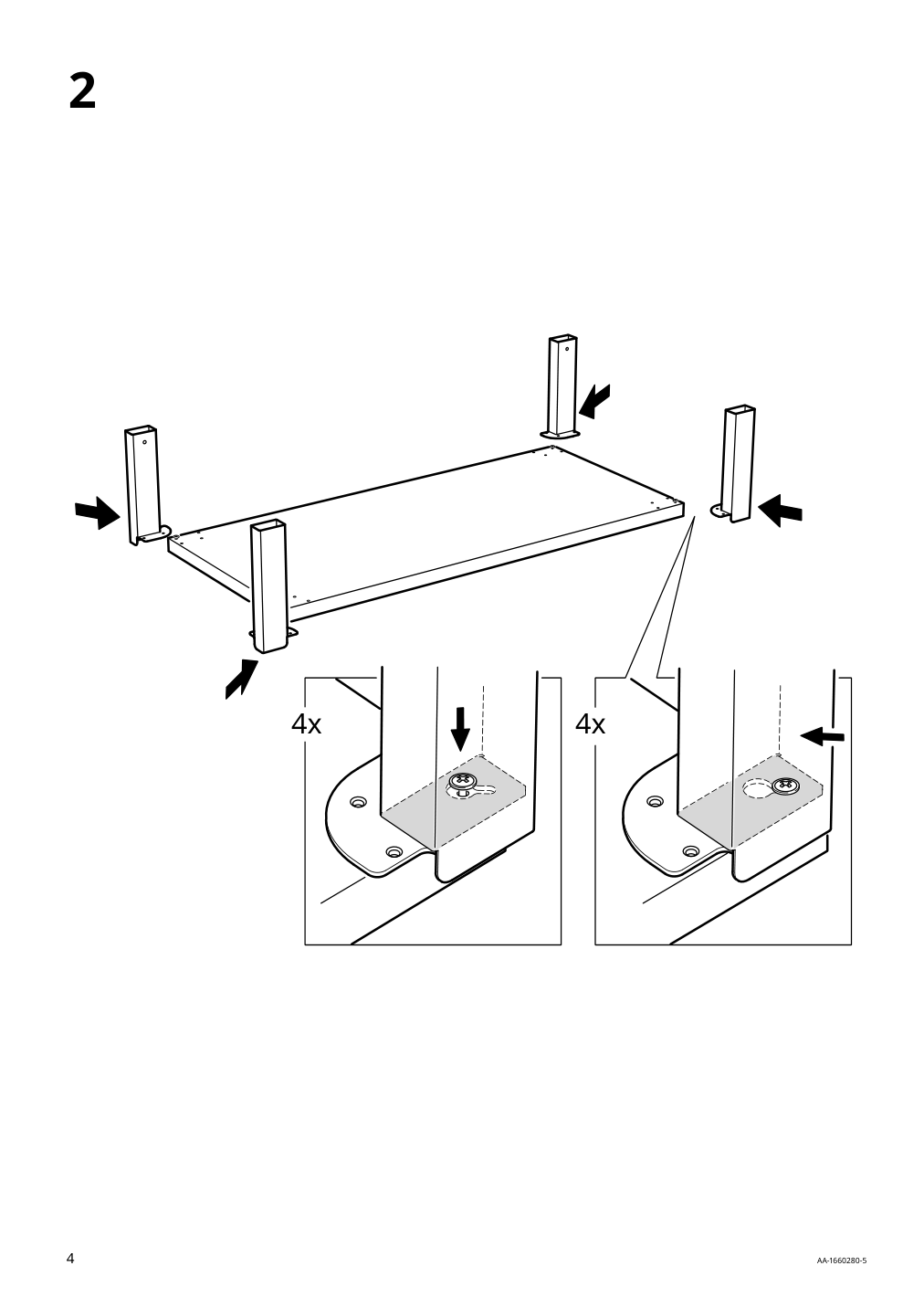 Assembly instructions for IKEA Pahl underframe for table top white | Page 4 - IKEA PÅHL desk 491.289.45