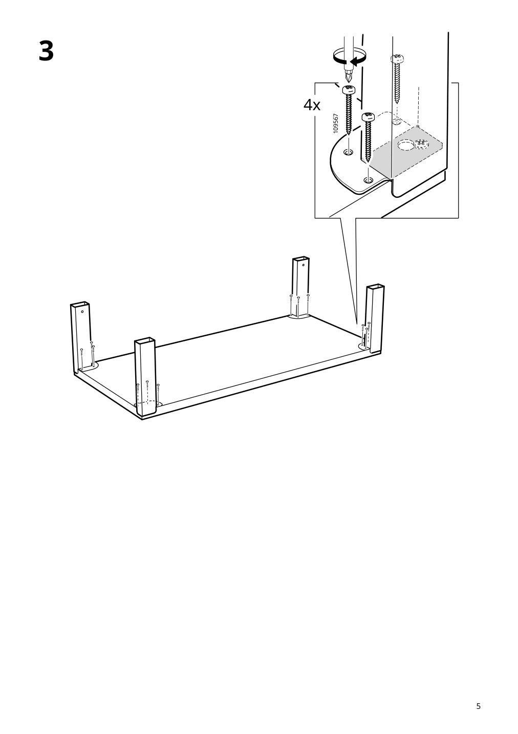 Assembly instructions for IKEA Pahl underframe for table top white | Page 5 - IKEA PÅHL desk 491.289.45