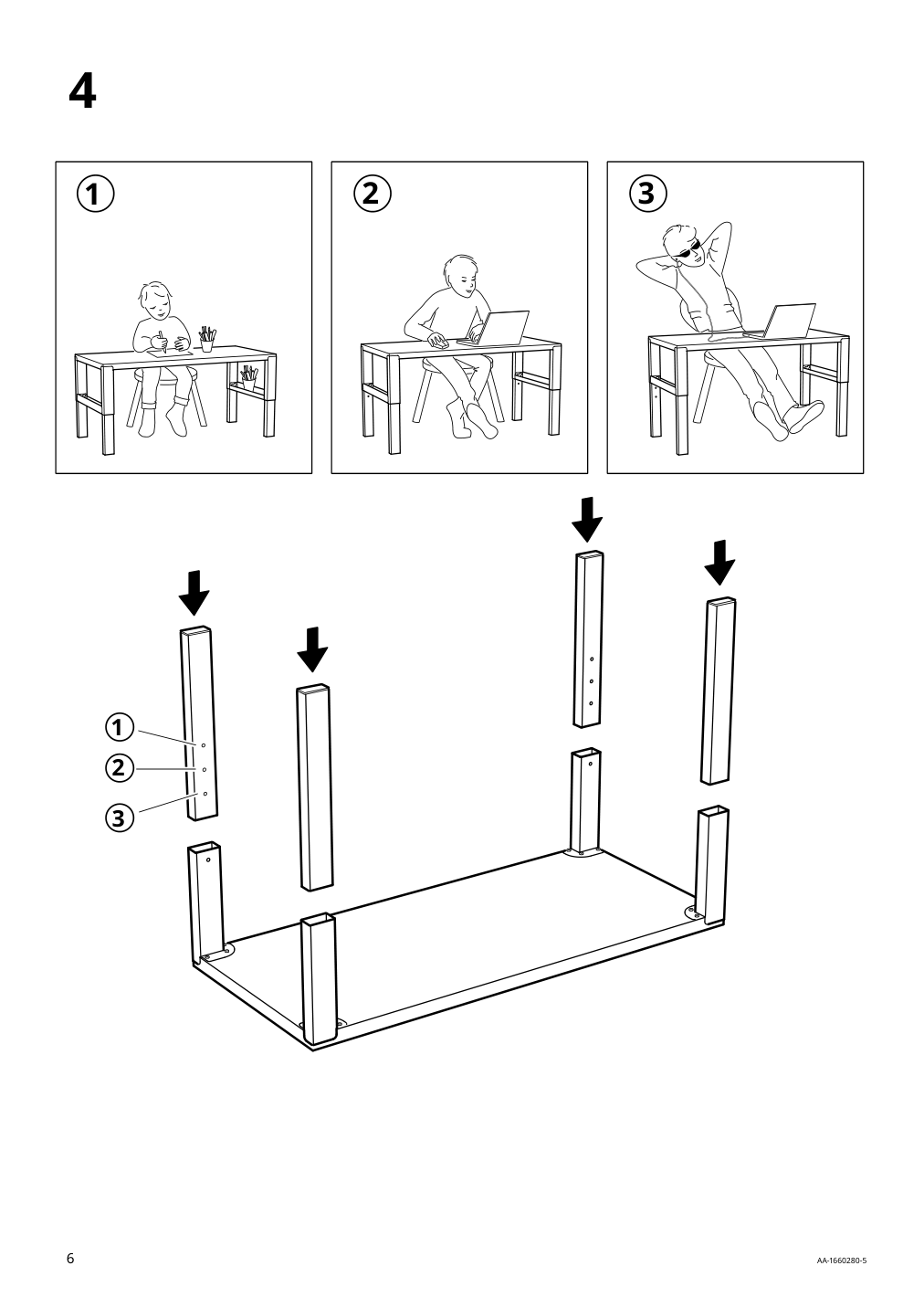 Assembly instructions for IKEA Pahl underframe for table top white | Page 6 - IKEA PÅHL desk 491.289.45