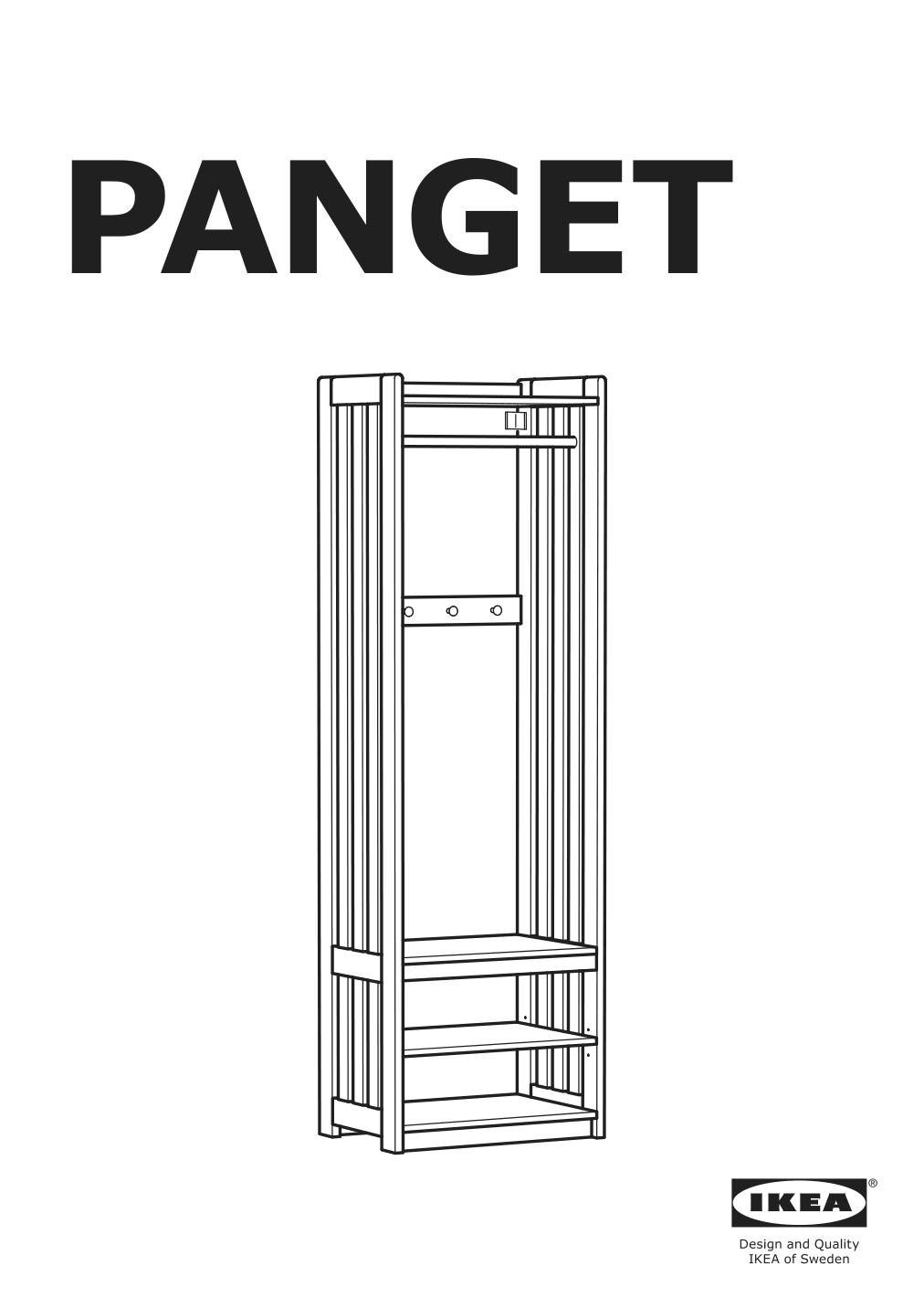 Assembly instructions for IKEA Panget coat rack with shoe storage unit white | Page 1 - IKEA PANGET coat rack with shoe storage unit 204.741.73