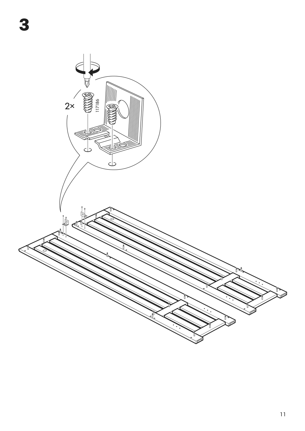 Assembly instructions for IKEA Panget coat rack with shoe storage unit white | Page 11 - IKEA PANGET coat rack with shoe storage unit 204.741.73