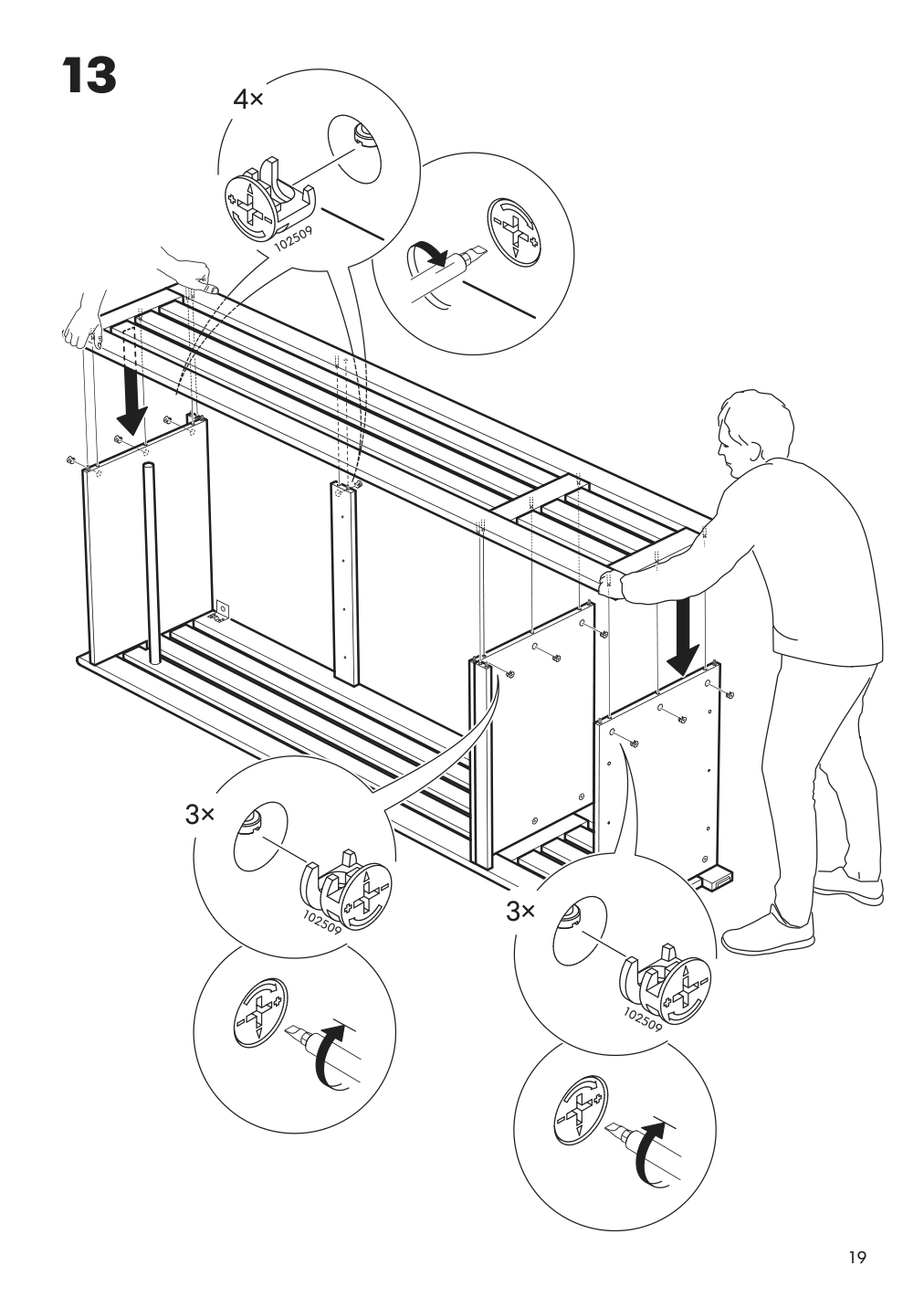 Assembly instructions for IKEA Panget coat rack with shoe storage unit white | Page 19 - IKEA PANGET coat rack with shoe storage unit 204.741.73