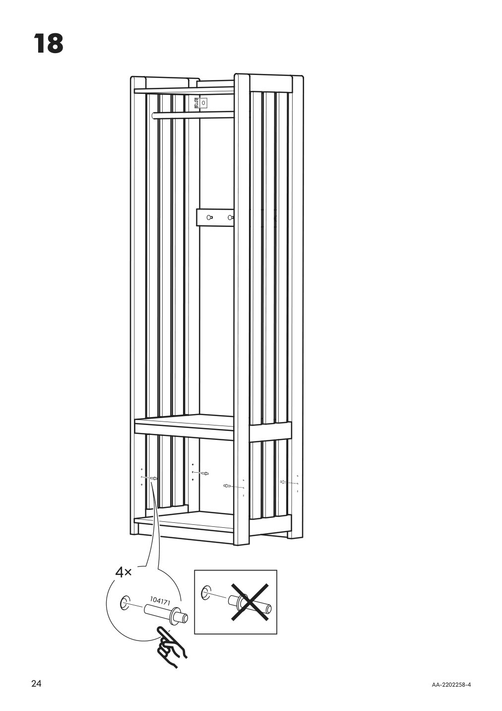 Assembly instructions for IKEA Panget coat rack with shoe storage unit white | Page 24 - IKEA PANGET coat rack with shoe storage unit 204.741.73