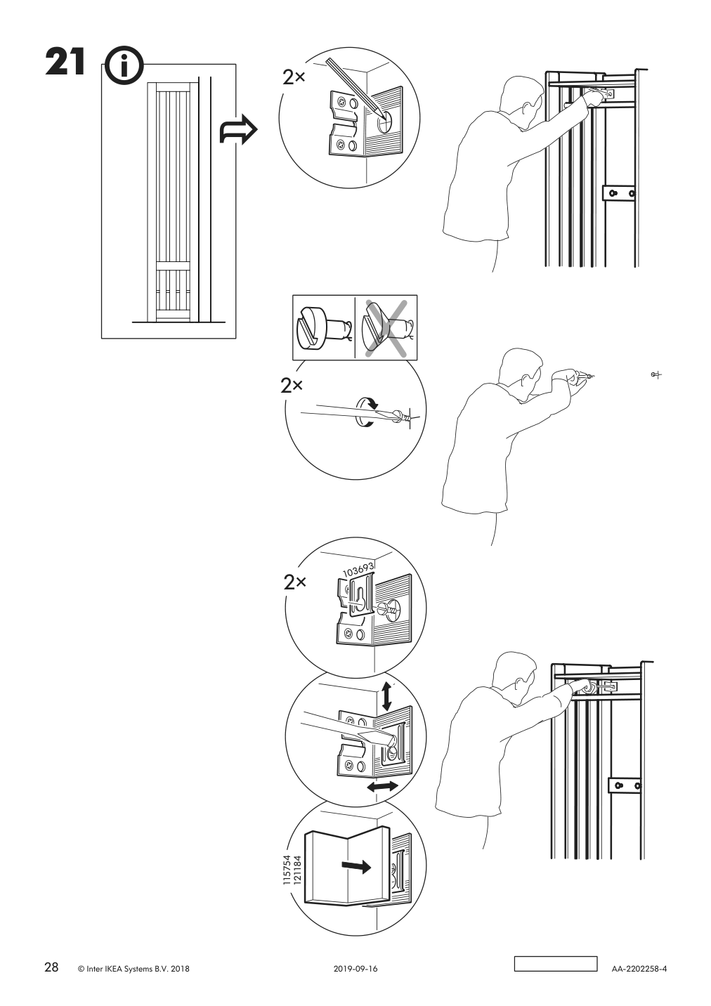 Assembly instructions for IKEA Panget coat rack with shoe storage unit white | Page 28 - IKEA PANGET coat rack with shoe storage unit 204.741.73
