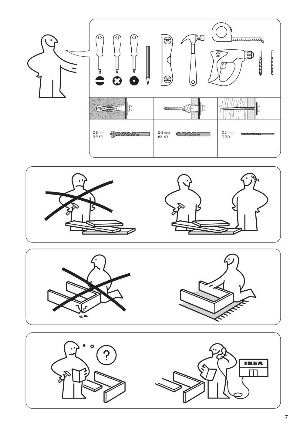 Assembly instructions for IKEA Panget coat rack with shoe storage unit white | Page 7 - IKEA PANGET coat rack with shoe storage unit 204.741.73
