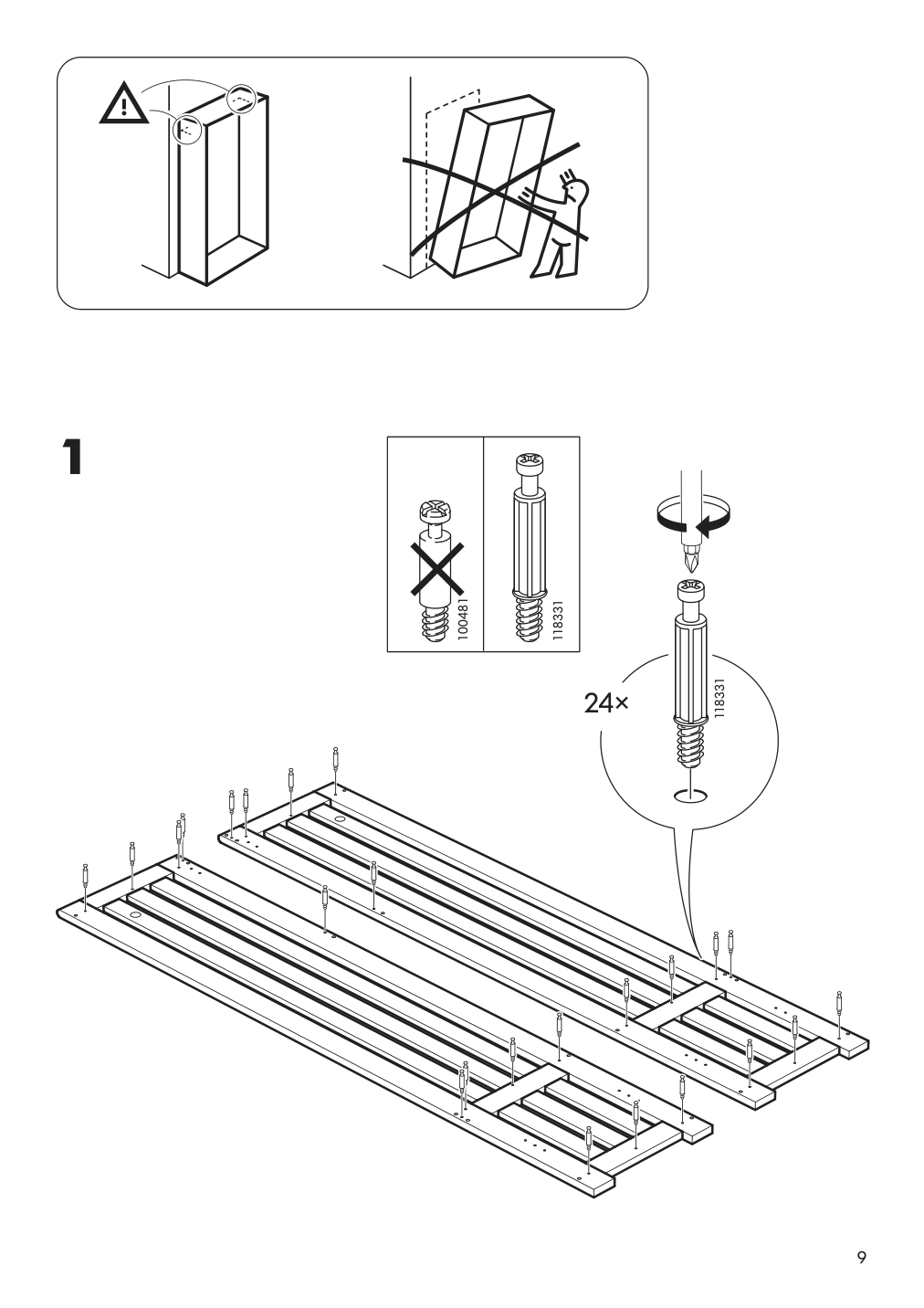 Assembly instructions for IKEA Panget coat rack with shoe storage unit white | Page 9 - IKEA PANGET coat rack with shoe storage unit 204.741.73