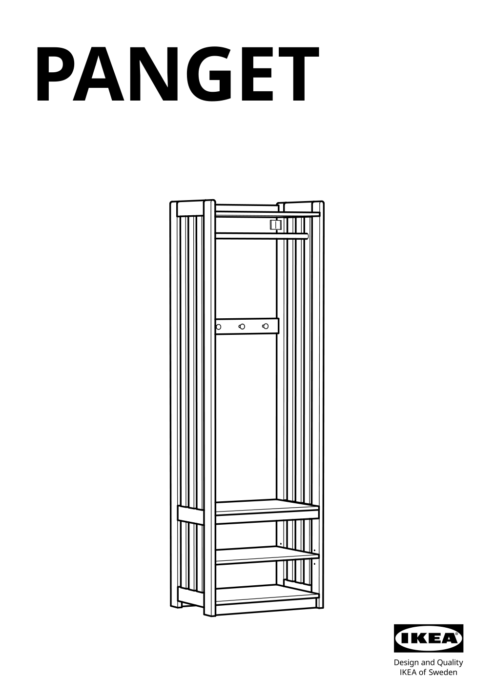 Assembly instructions for IKEA Panget coat rack with shoe storage unit white | Page 1 - IKEA PANGET coat rack with shoe storage unit 204.741.73