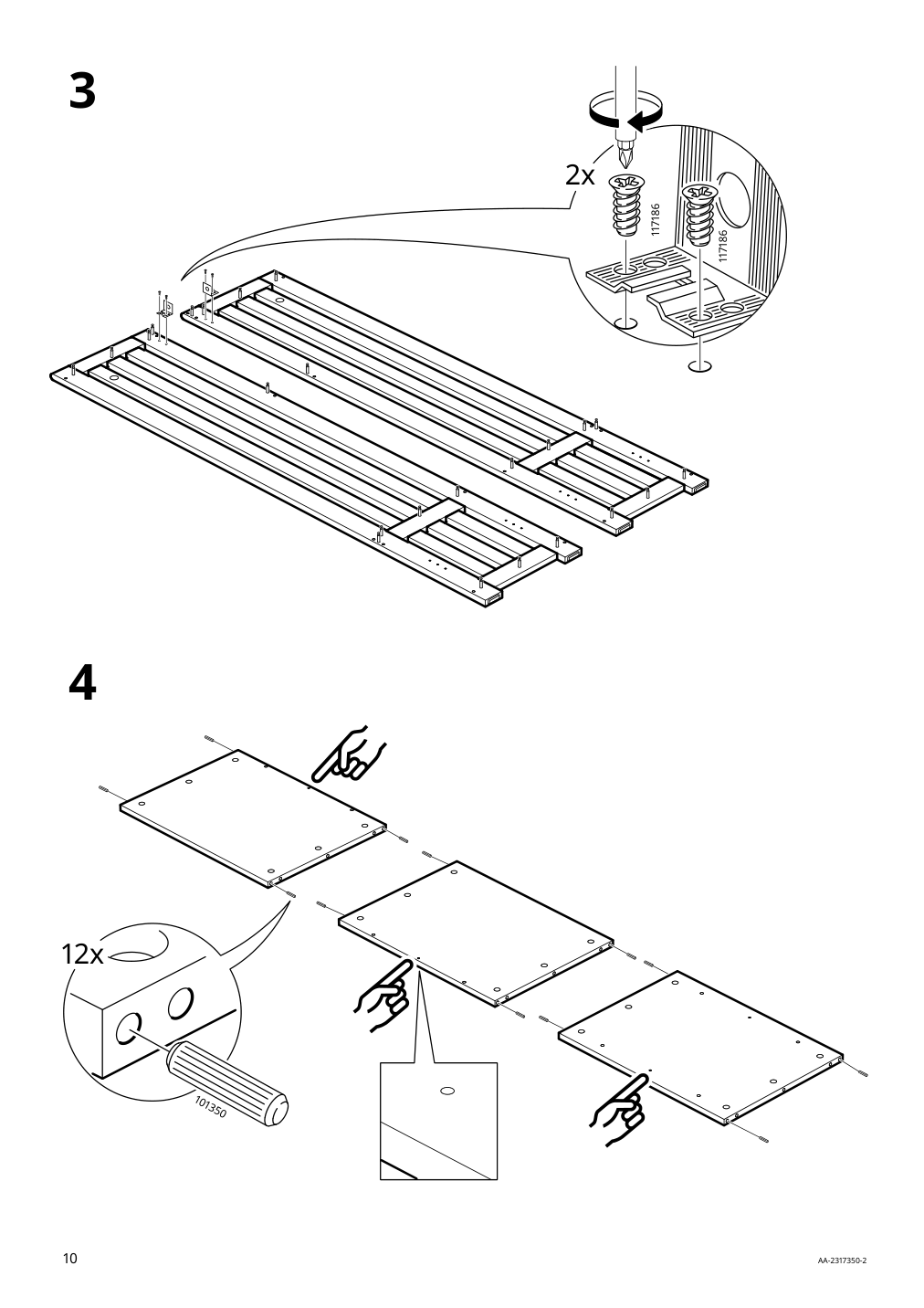 Assembly instructions for IKEA Panget coat rack with shoe storage unit white | Page 10 - IKEA PANGET coat rack with shoe storage unit 204.741.73