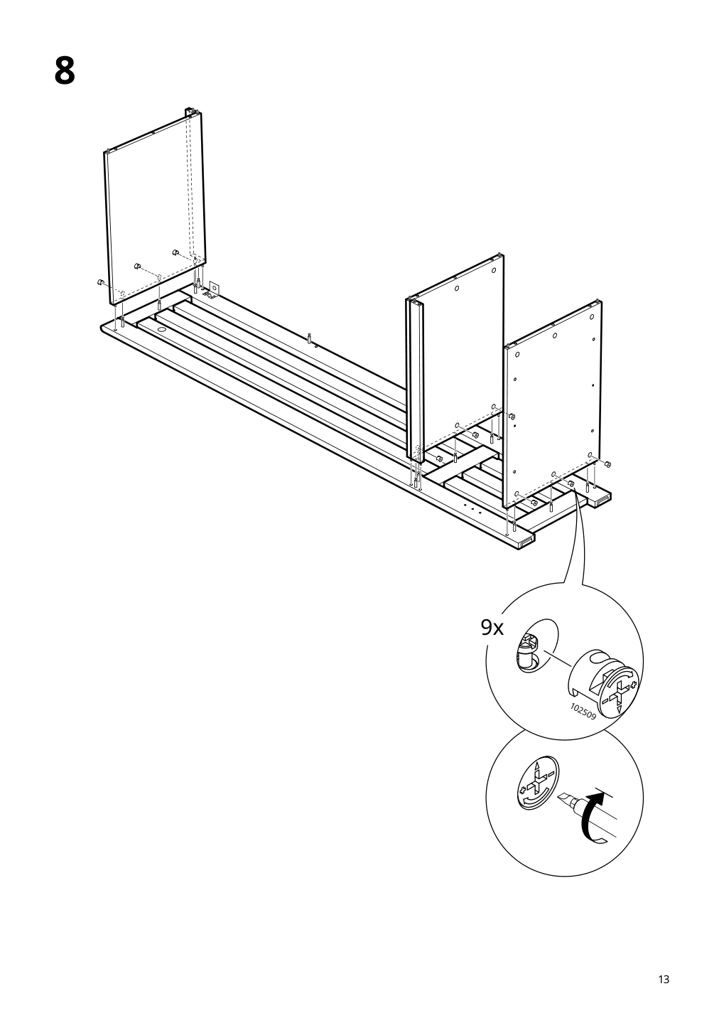 Assembly instructions for IKEA Panget coat rack with shoe storage unit white | Page 13 - IKEA PANGET coat rack with shoe storage unit 204.741.73